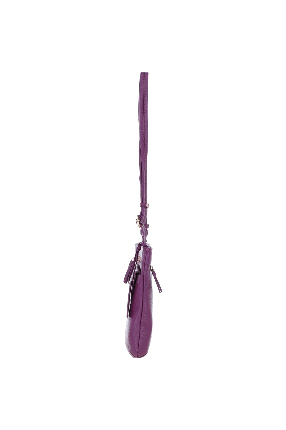 Raspberry 'Five CB' Real Leather Cross Body Bag, Image 3 of 5
