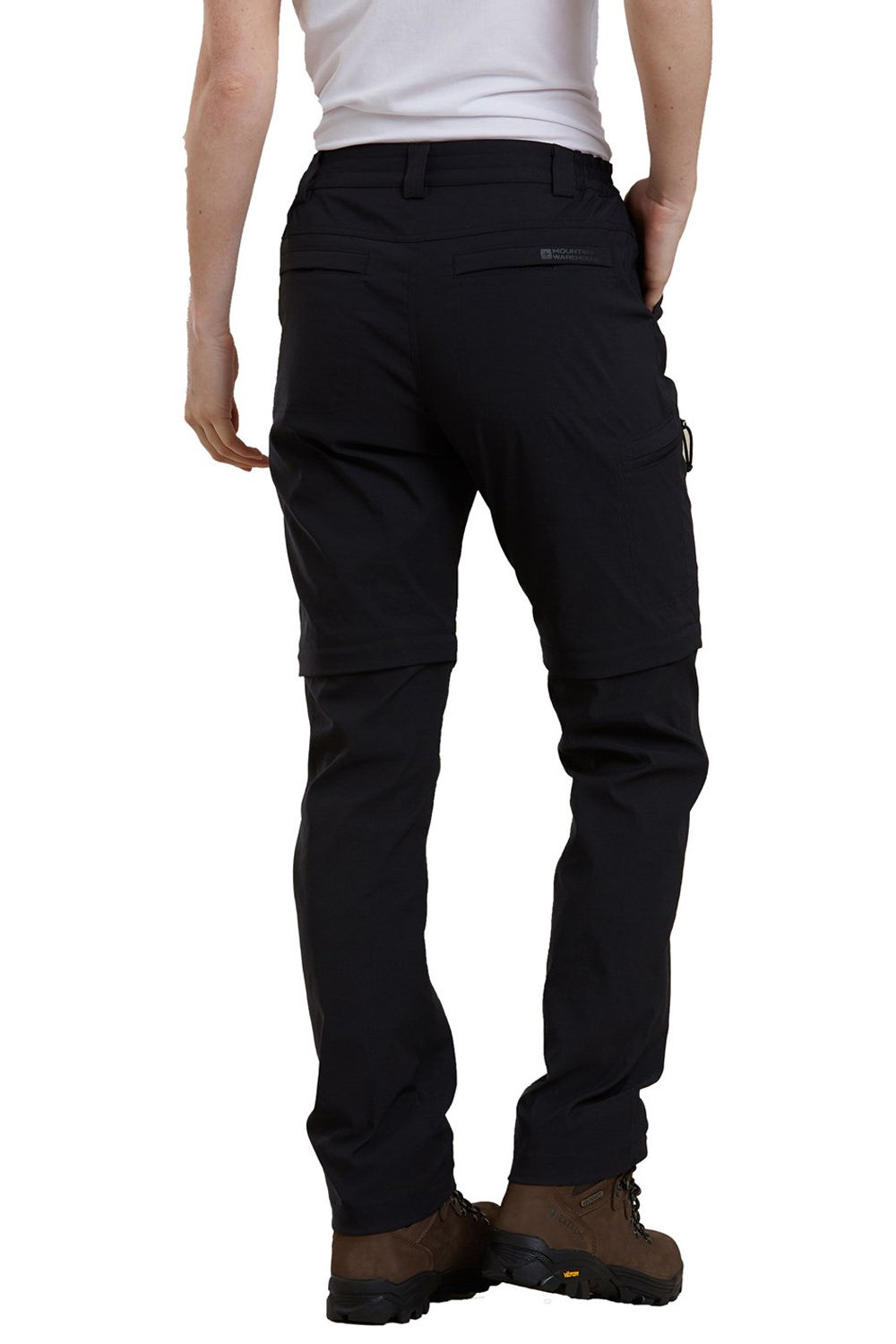 Black Hiker Stretch ZipOff Trousers, Image 2 of 3