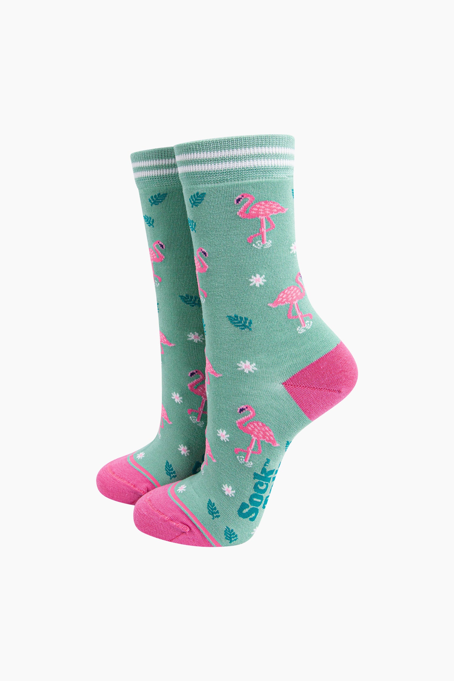 Multi Elephants & Flamingos Bamboo Socks Gift Set, Image 4 of 4