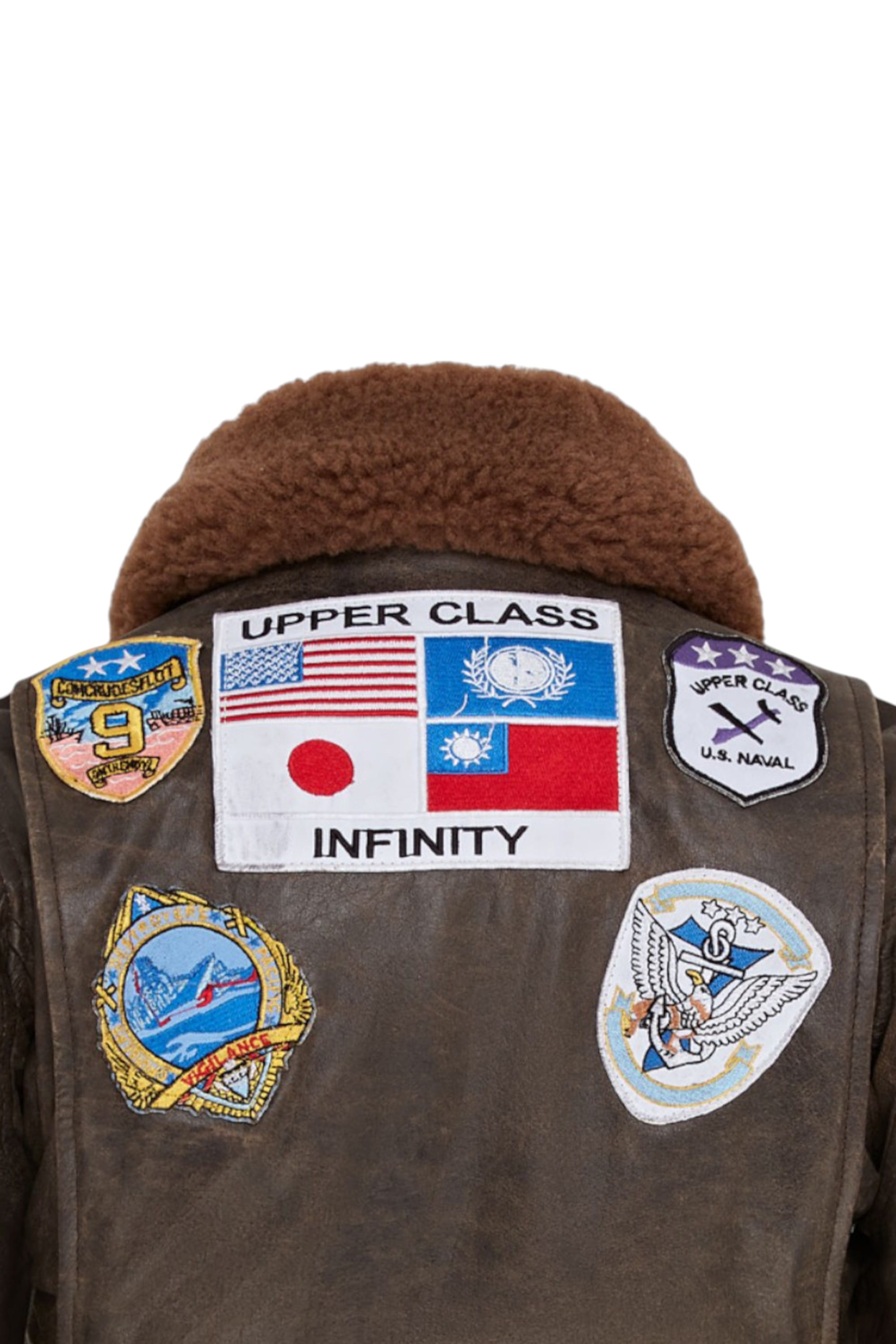 Brown Infinity Leather Brown A2 Top Gun Leather Bomber Jacket-Springs, Image 8 of 8