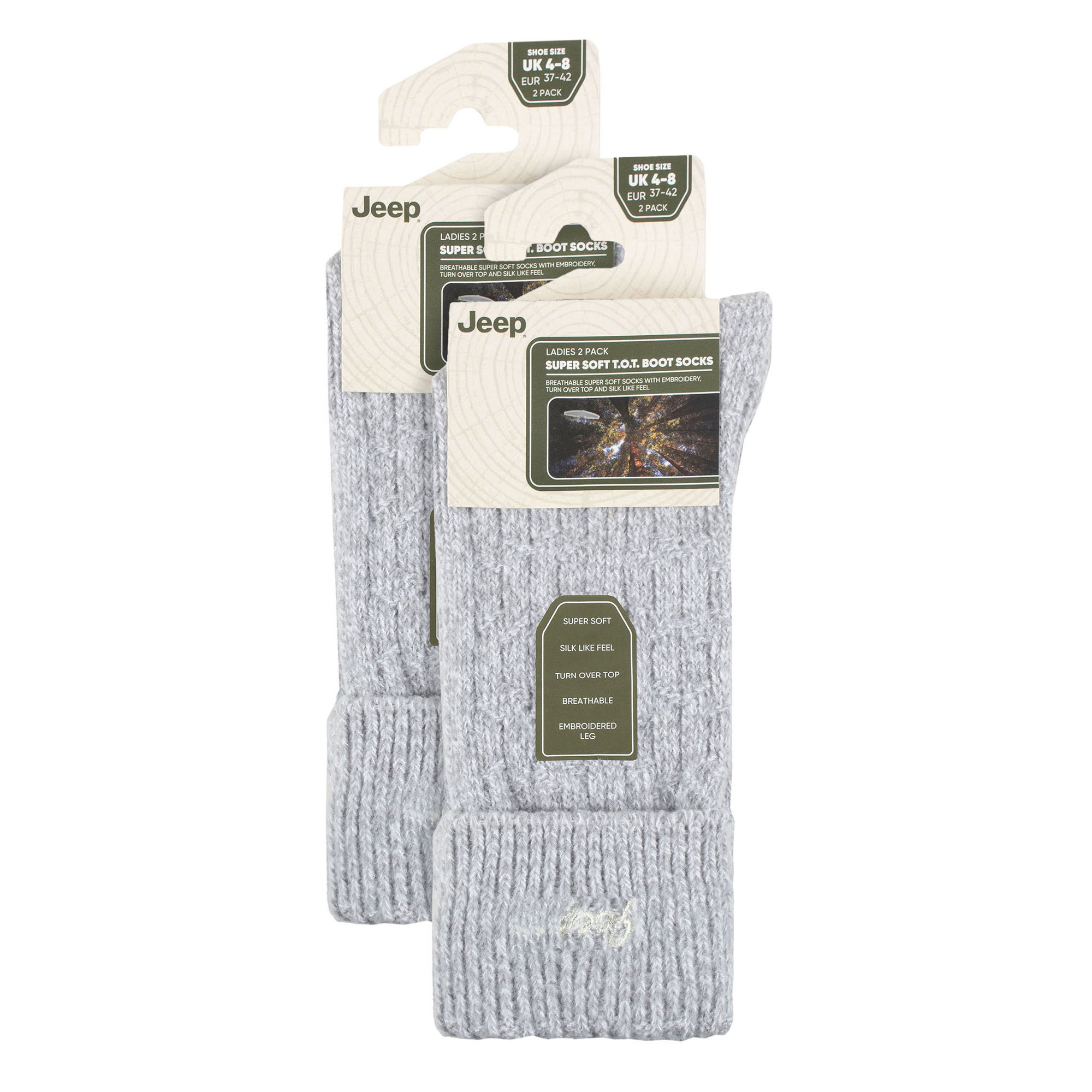White 4 Pack Super Soft Walking Boot Hiking Socks, Image 3 of 3