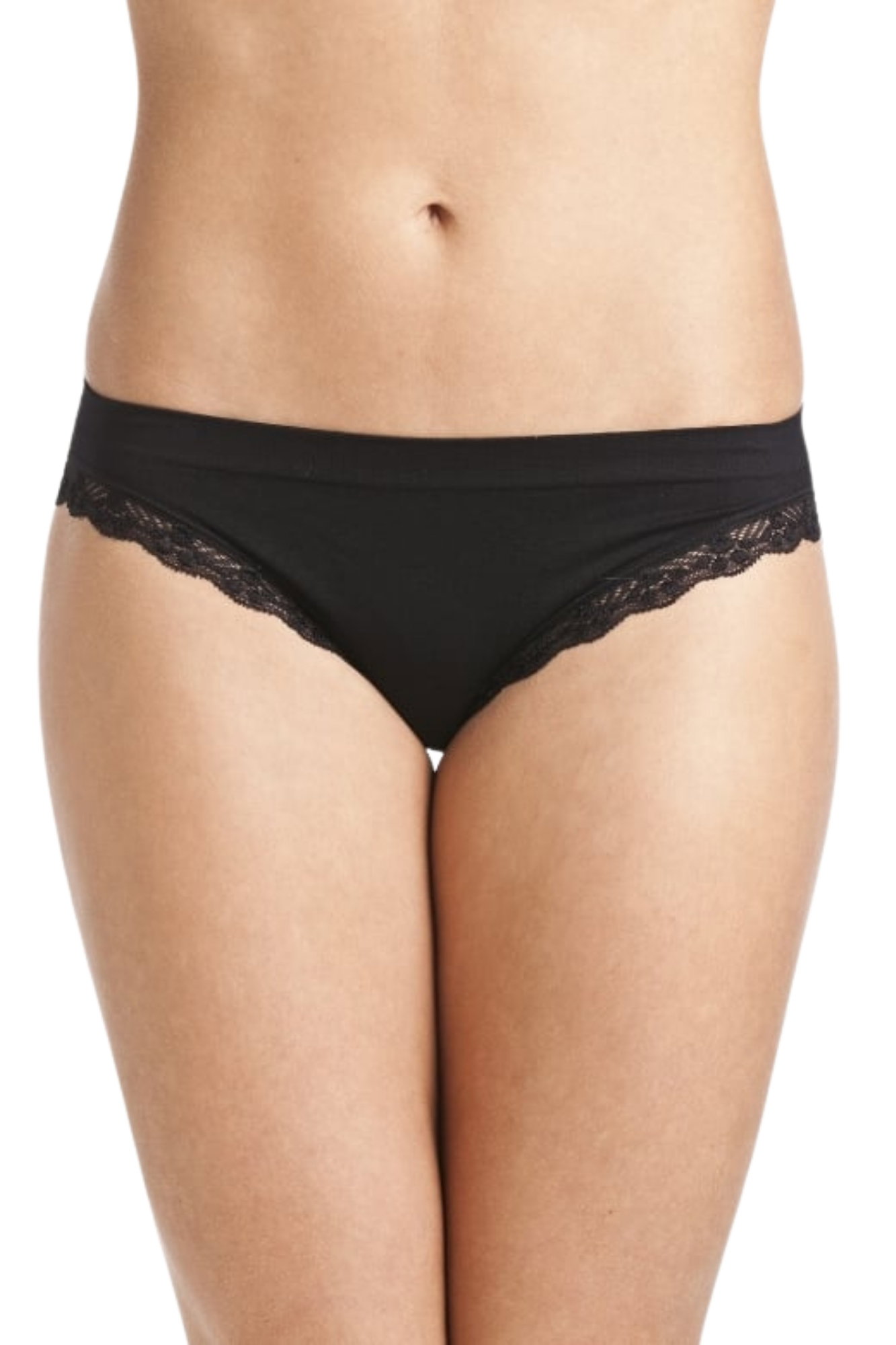 Black Camille Lingerie Black 2 Pack Seamless Soft Midi Briefs, Image 1 of 4