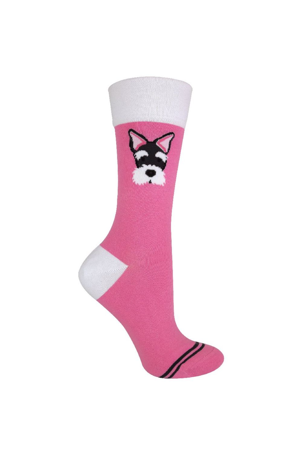 Pink 1 Pack Ladies Novelty Cat & Dog Patterned Socks, Image 1 of 5