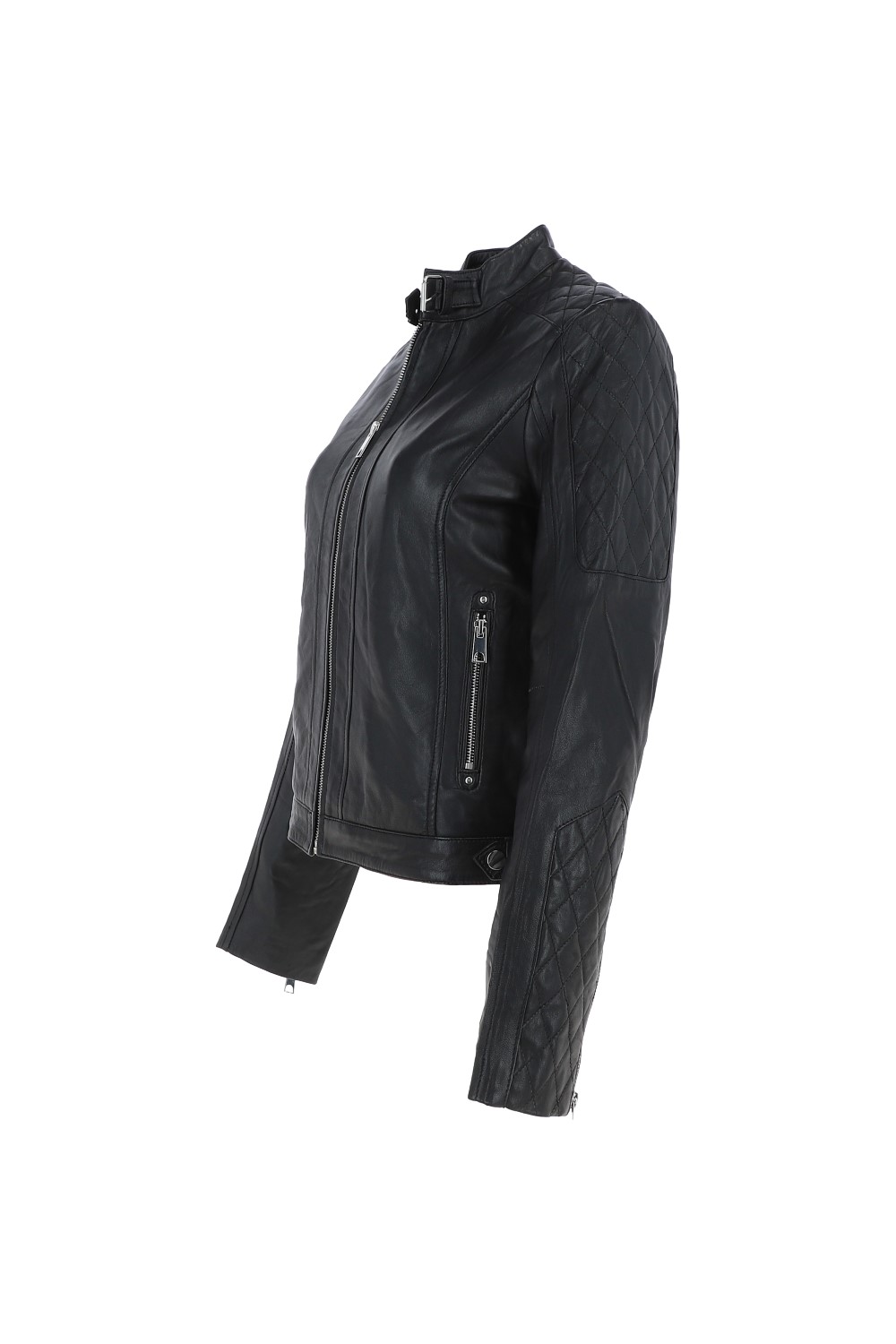 Black Ashwood Leather Black 'Kore' Real Leather Biker Jacket, Image 3 of 5