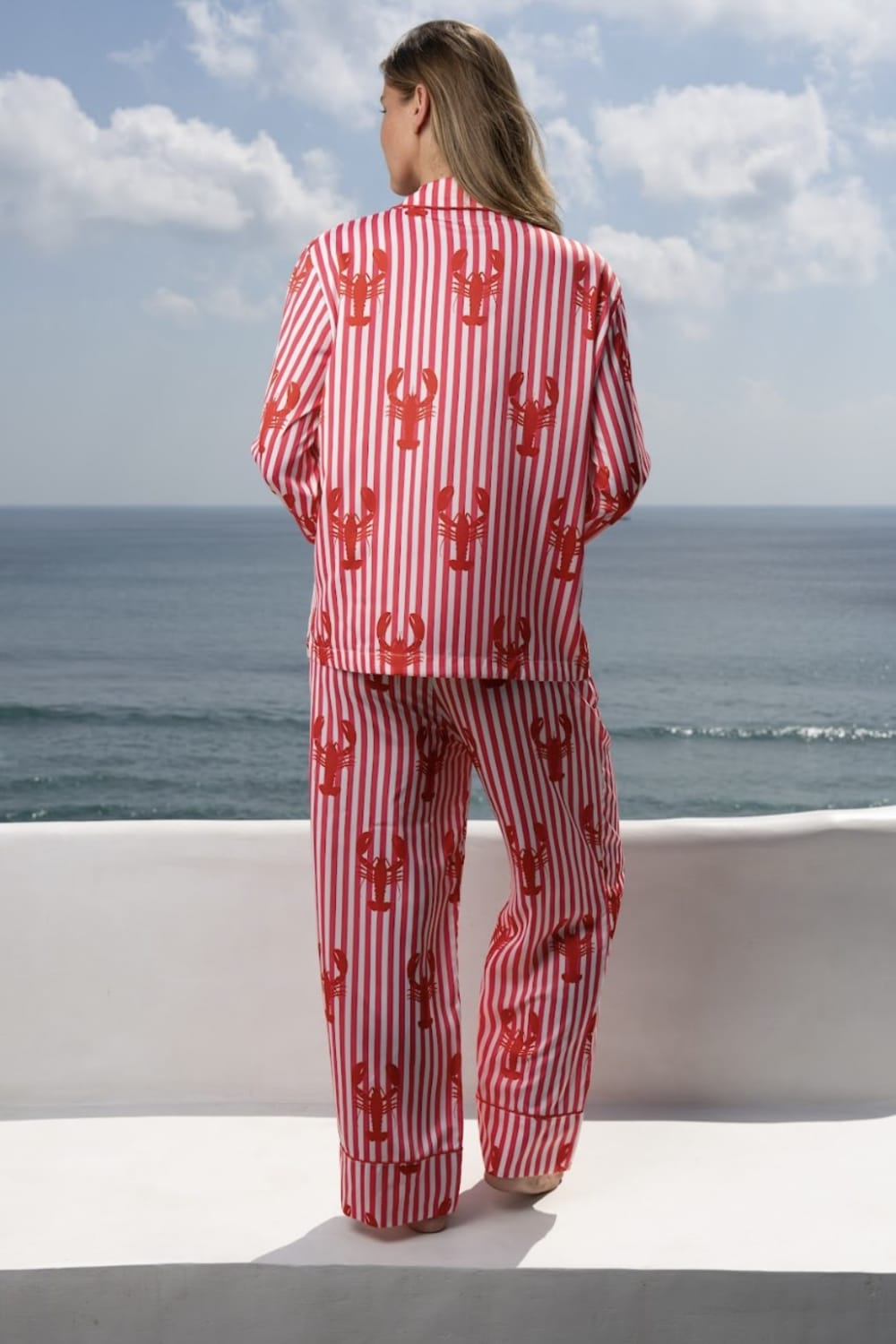 Red The Night Store Red Lobster Pyjama Trouser Set, Image 4 of 7