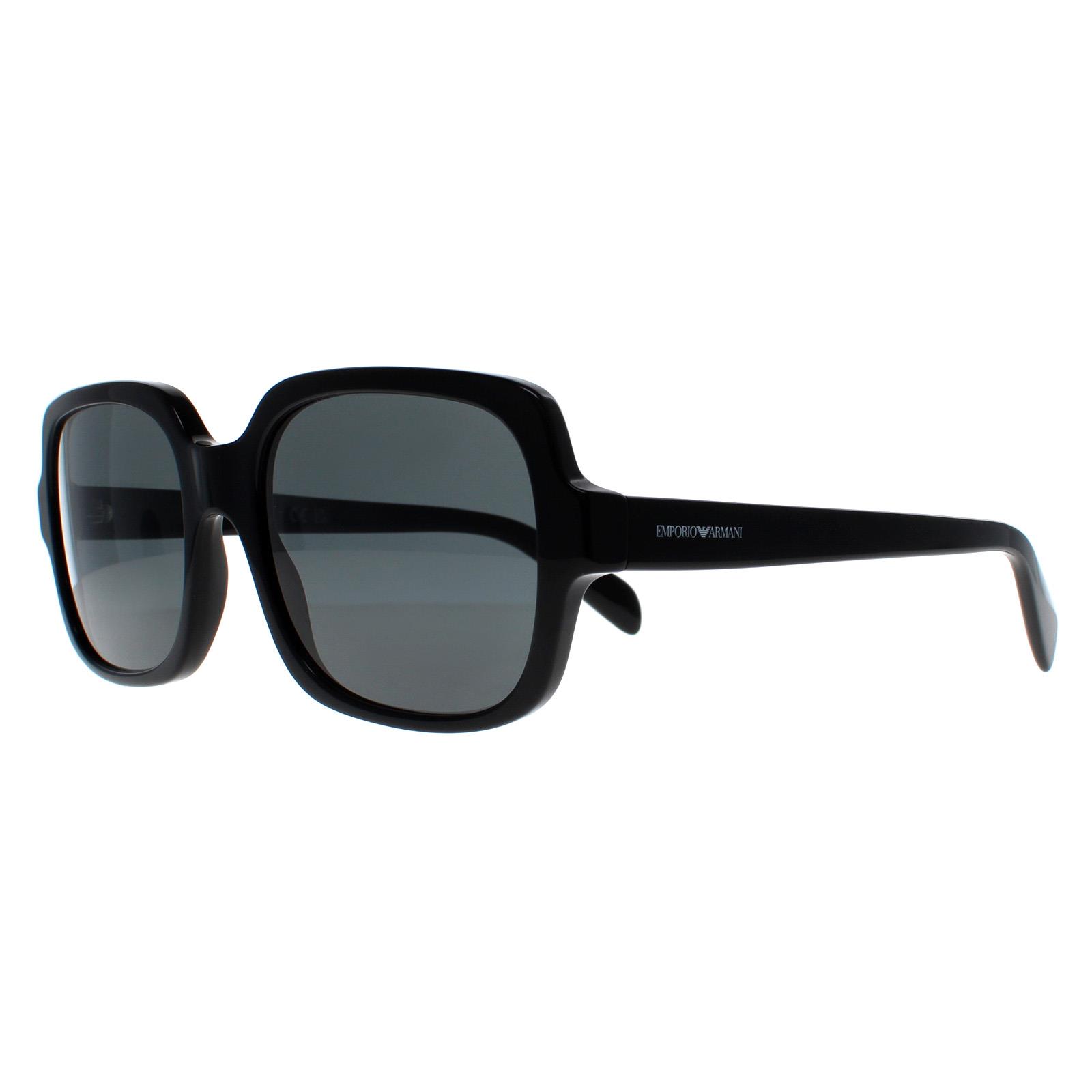 Black Emporio Armani Black Square Shiny Black Dark Grey EA4195, Image 2 of 5