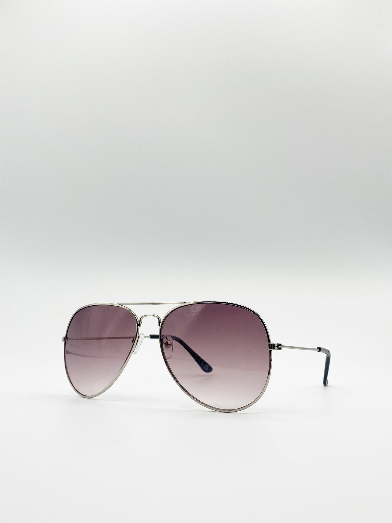 Silver Classic Aviator Metal Frame Sunglasses, Image 2 of 4