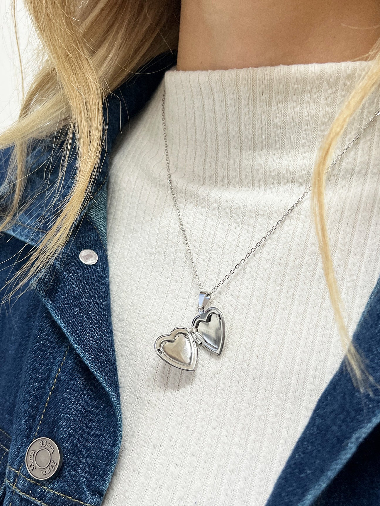 Silver Large Heart Locket Necklace - Gift Boxed, Image 5 of 5