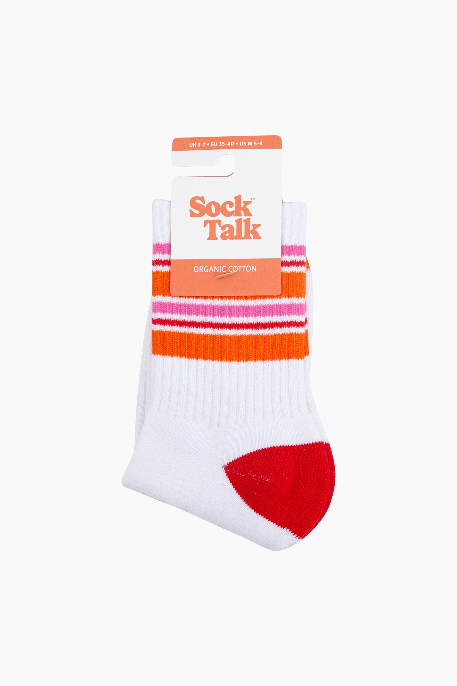 Multi Orange Striped Cotton Sports Socks, Image 4 of 4