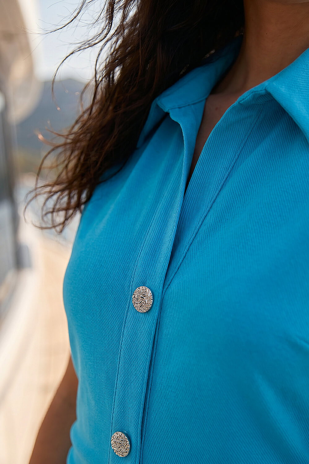 Blue Dusk Collared Ribbed Midi Dress, Image 5 of 4