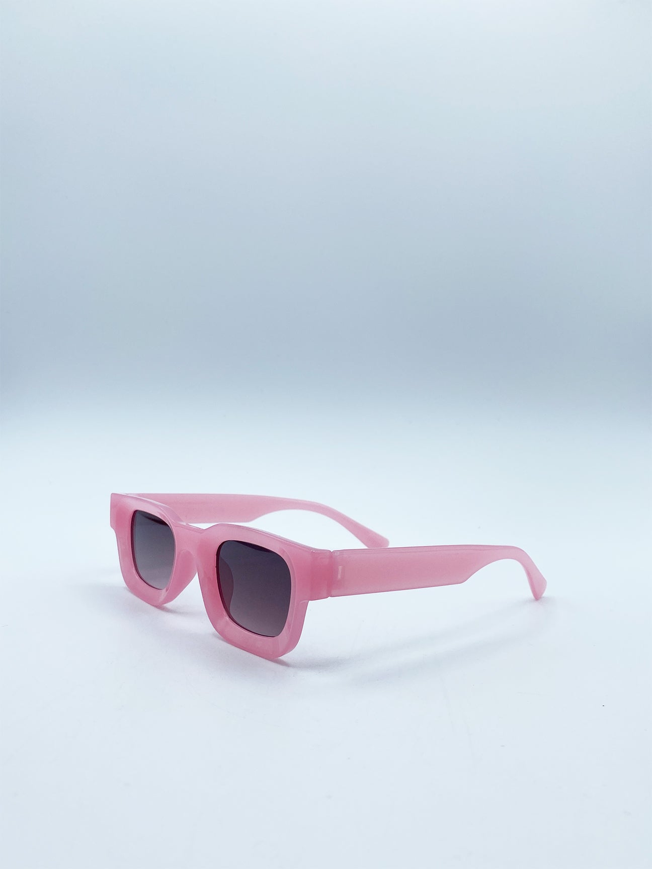 Pink Matte Square Sunglasses in Pink, Image 3 of 6