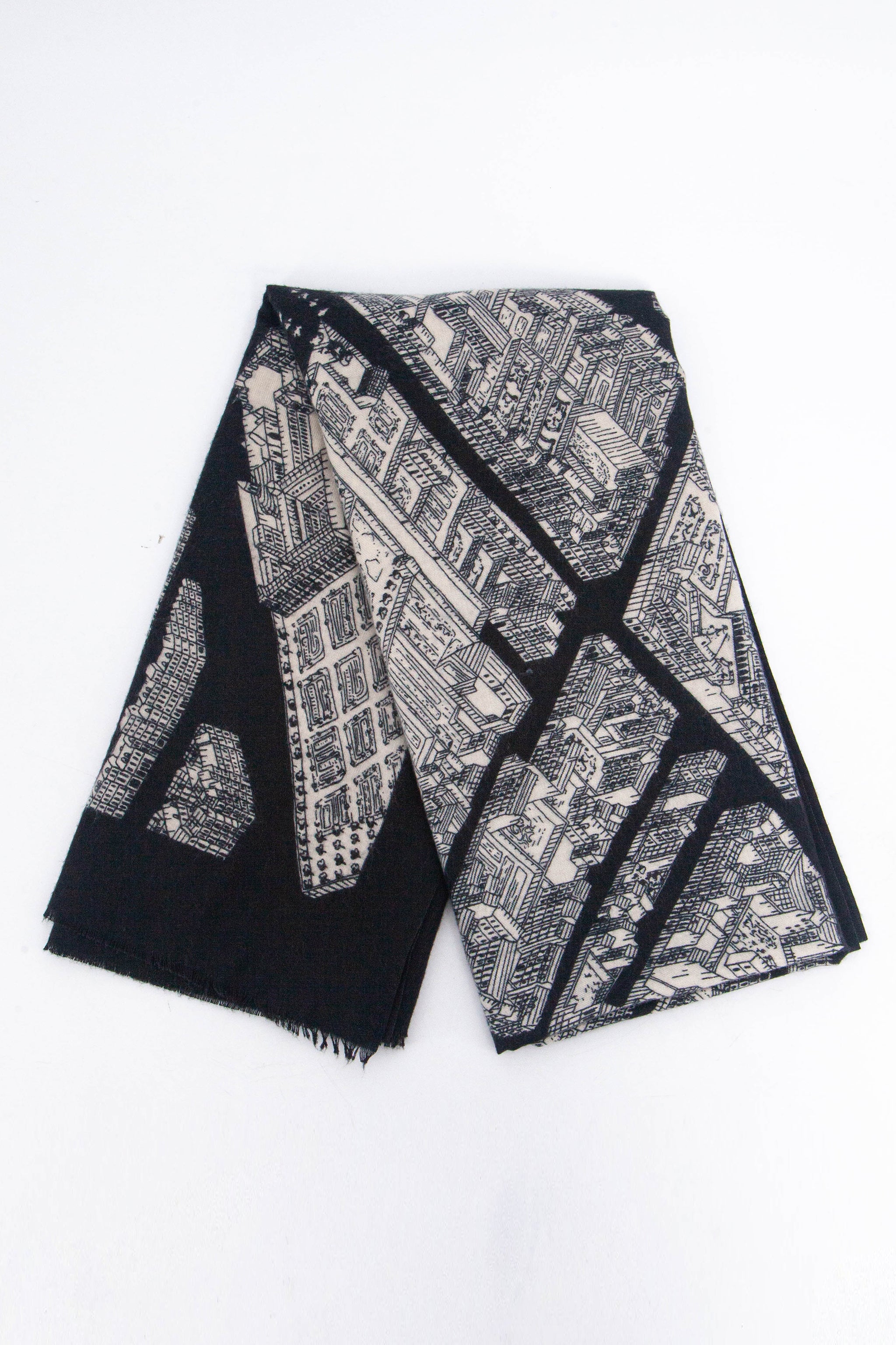 Black Sarta Black Architecture Print Lightweight Scarf, Image 4 of 4