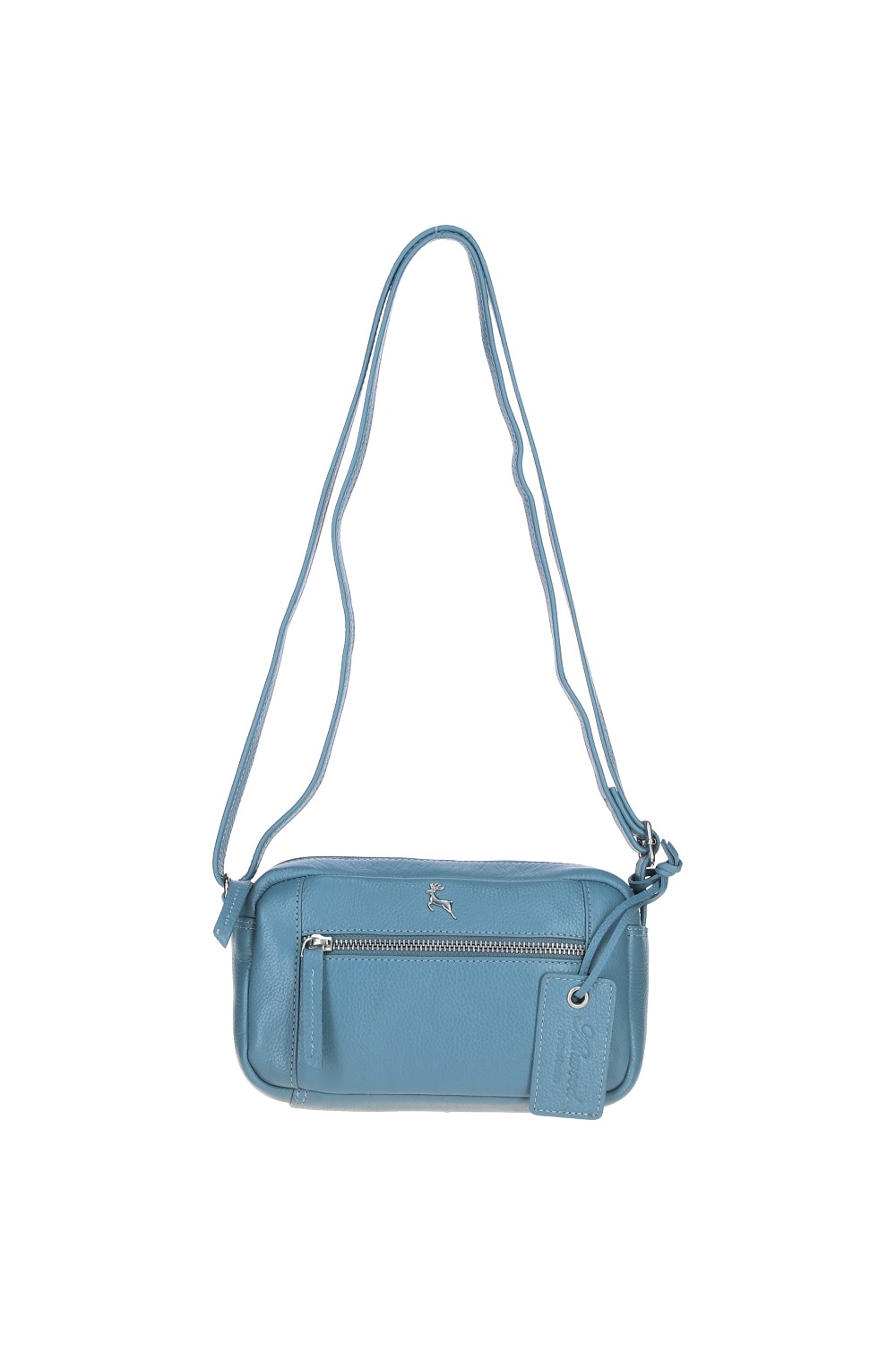 Blue 'Cork' Compact Leather Crossbody Bag, Image 2 of 5