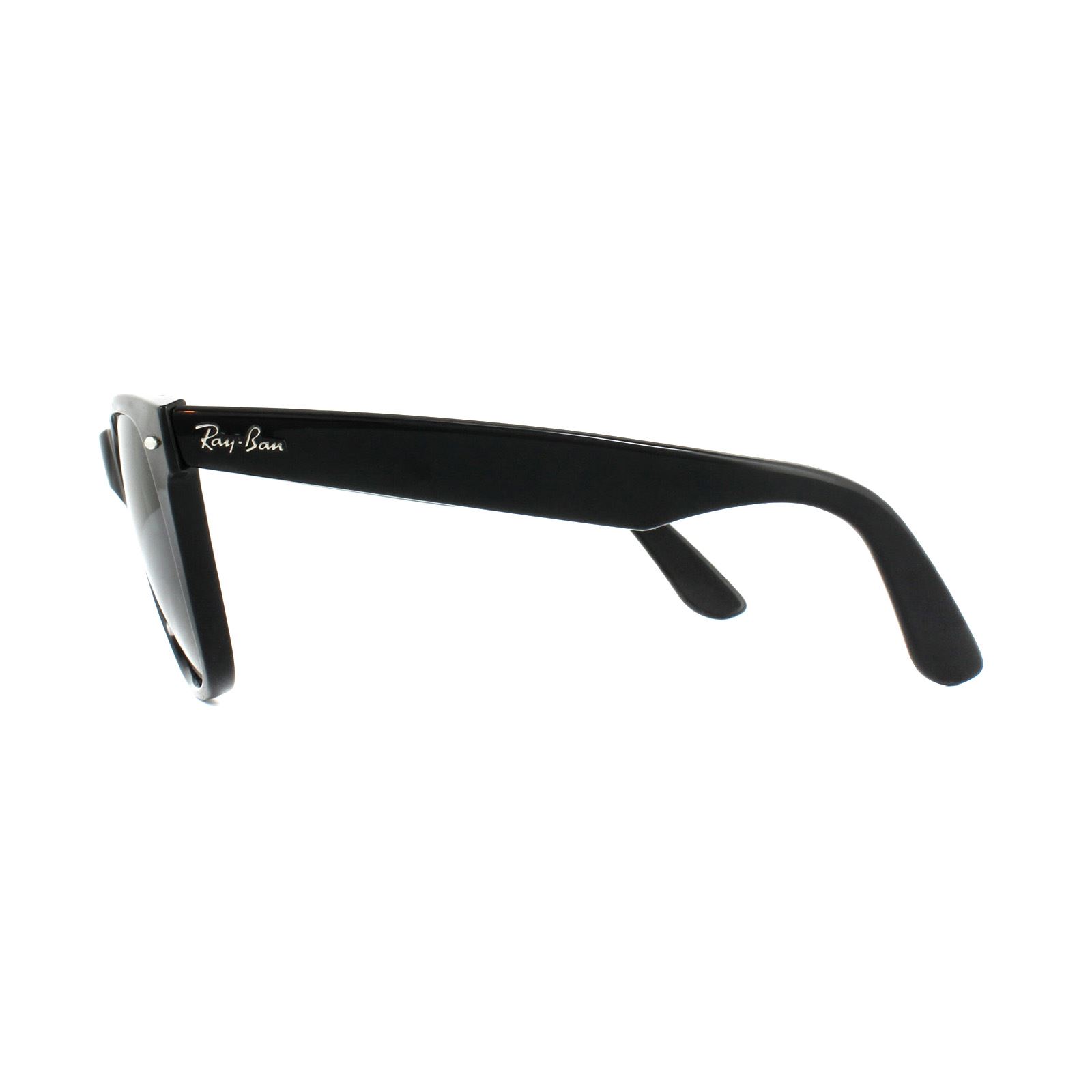 Black Rectangle Black Green Polarized Wayfarer 2140 Sunglasses, Image 3 of 3