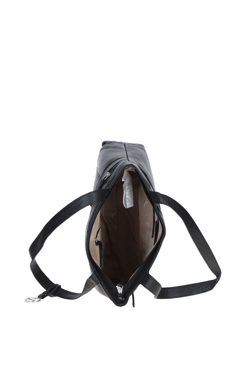 Black 'Derry' Classic Real Leather Zipped Shoulder Bag, Image 5 of 5