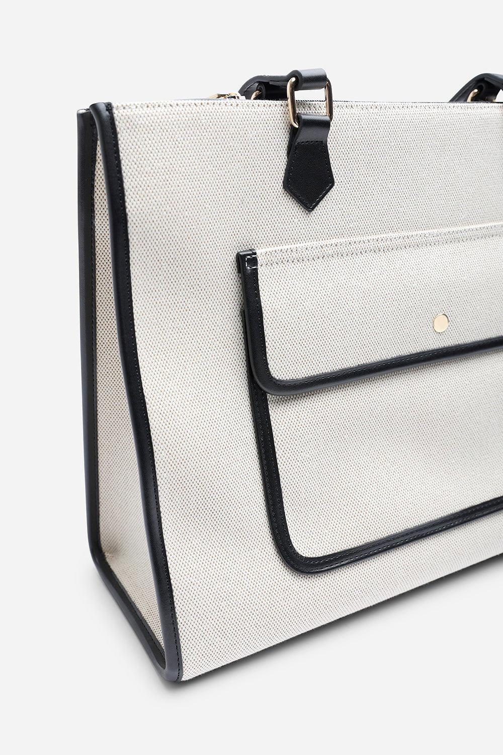 Black Henley Canvas Shoulder Tote Bag, Image 4 of 6