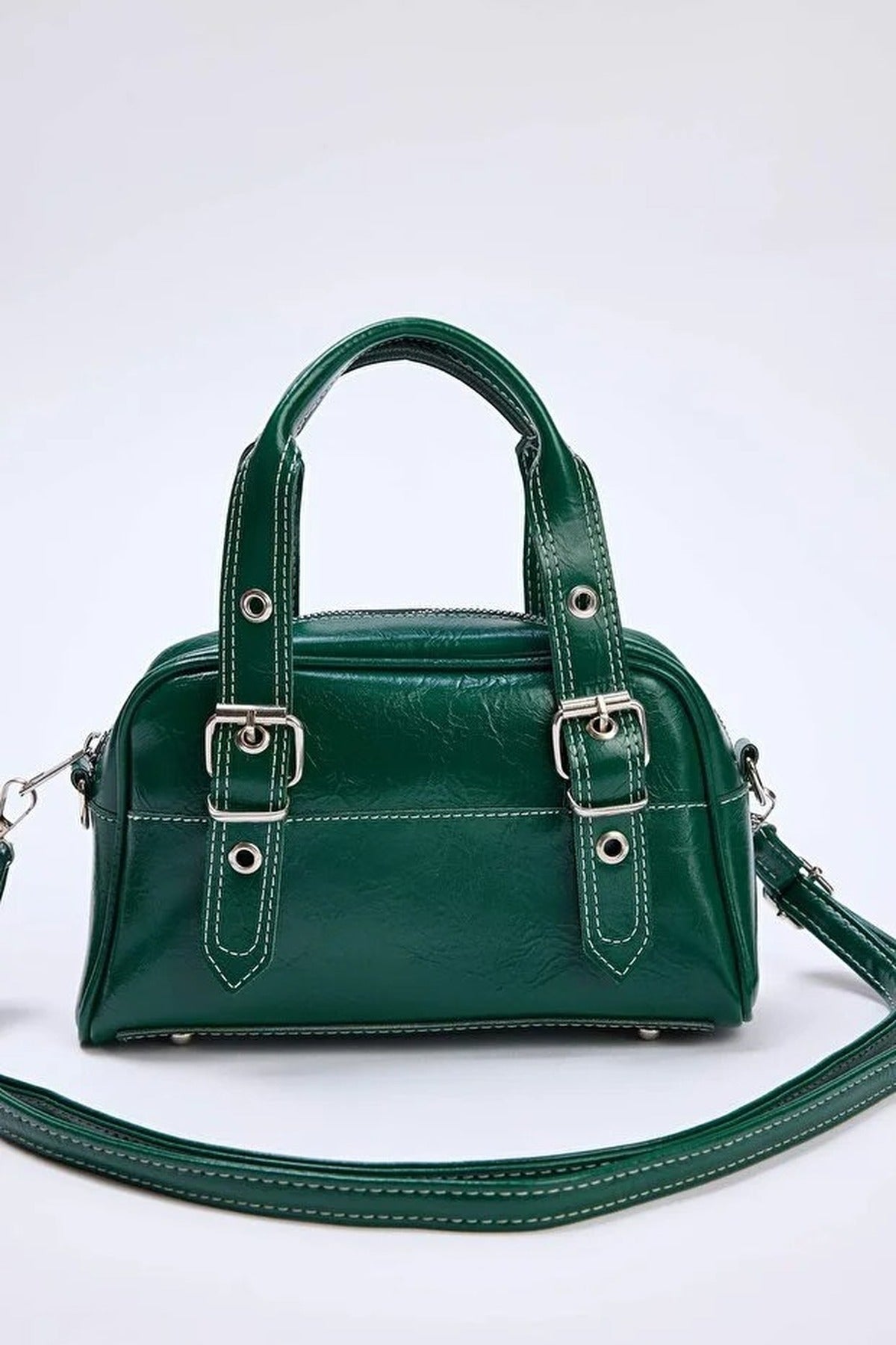 Green WOVCOR Green Contrast Stitch Mini Bowling Grab Bag, Image 1 of 3