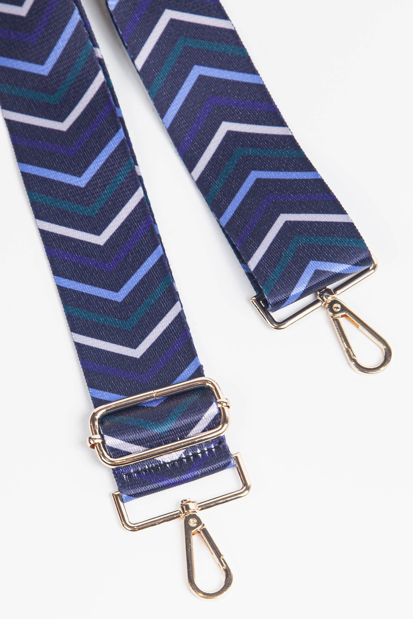 Blue Chevron Print Wide Bag Strap, Image 2 of 2