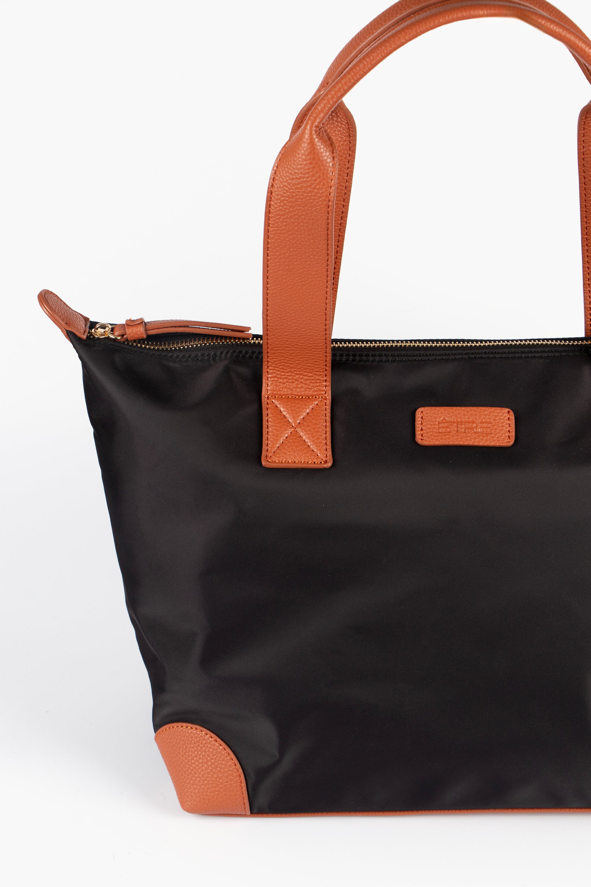 Black Italian Leather Tote Bag, Image 3 of 3