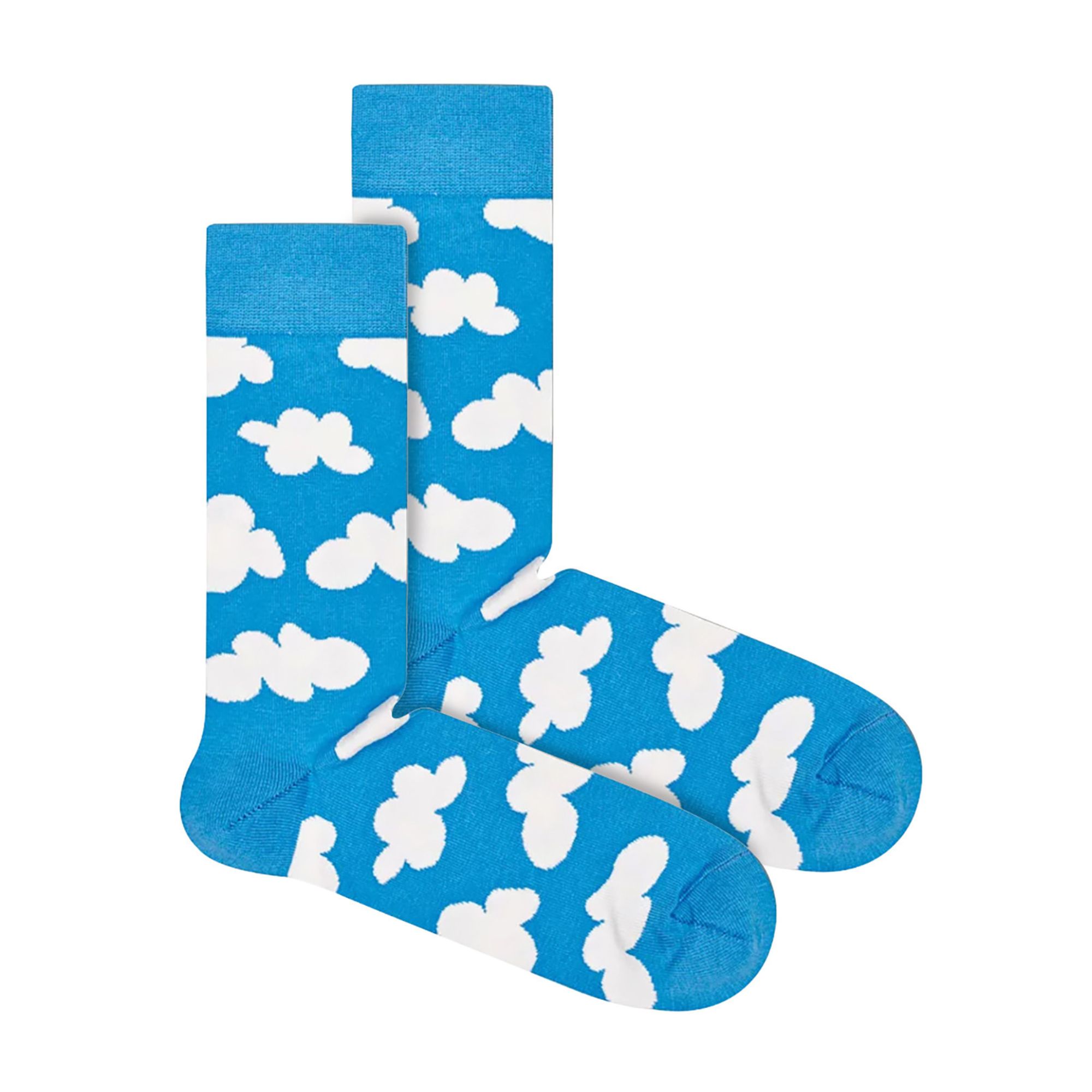 Light Blue Novelty Cloudy Pattern Socks, Image 4 of 4