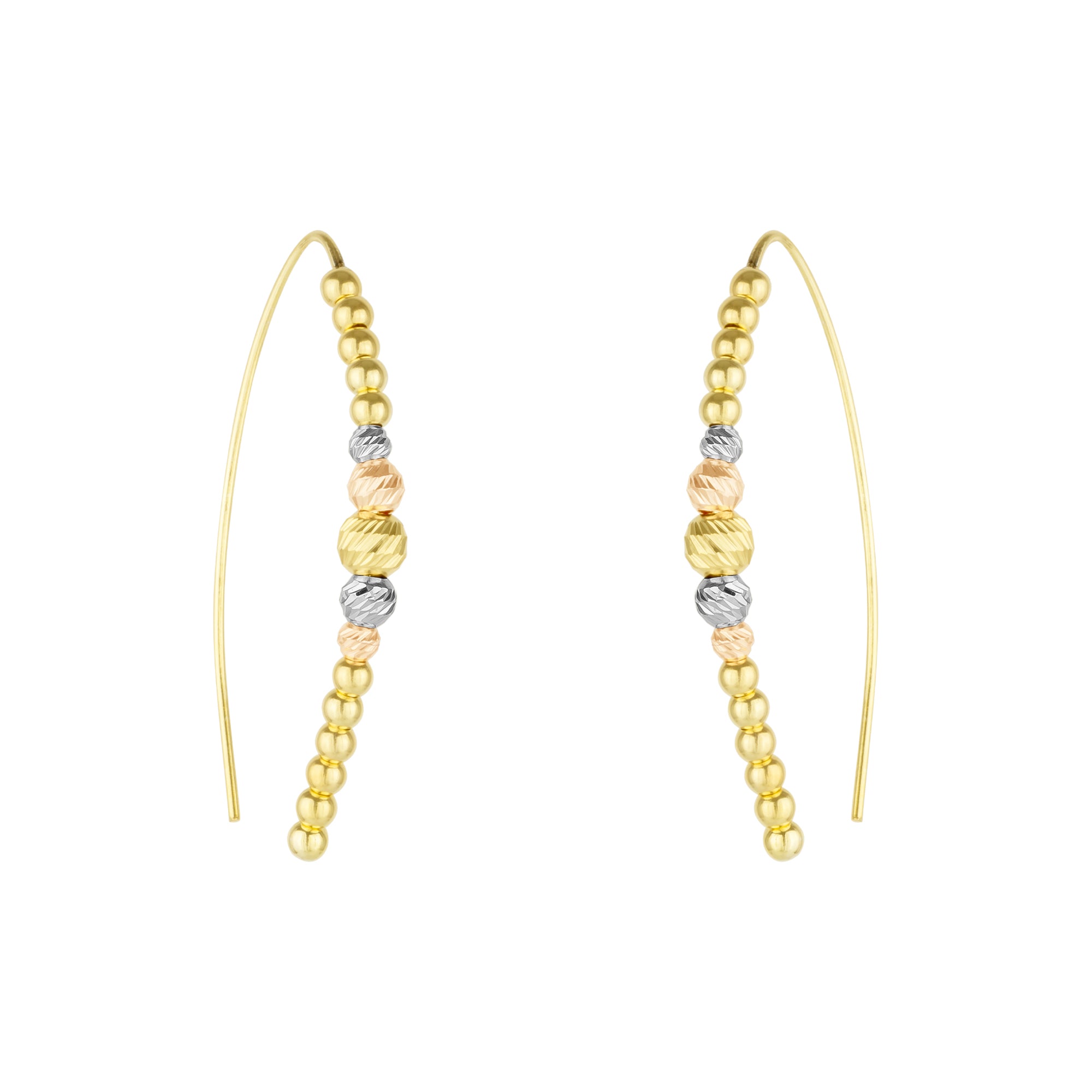 Rose Gold Spero Rose Gold Beaded Pull Through Sterling Silver Earrings, Image 1 of 1