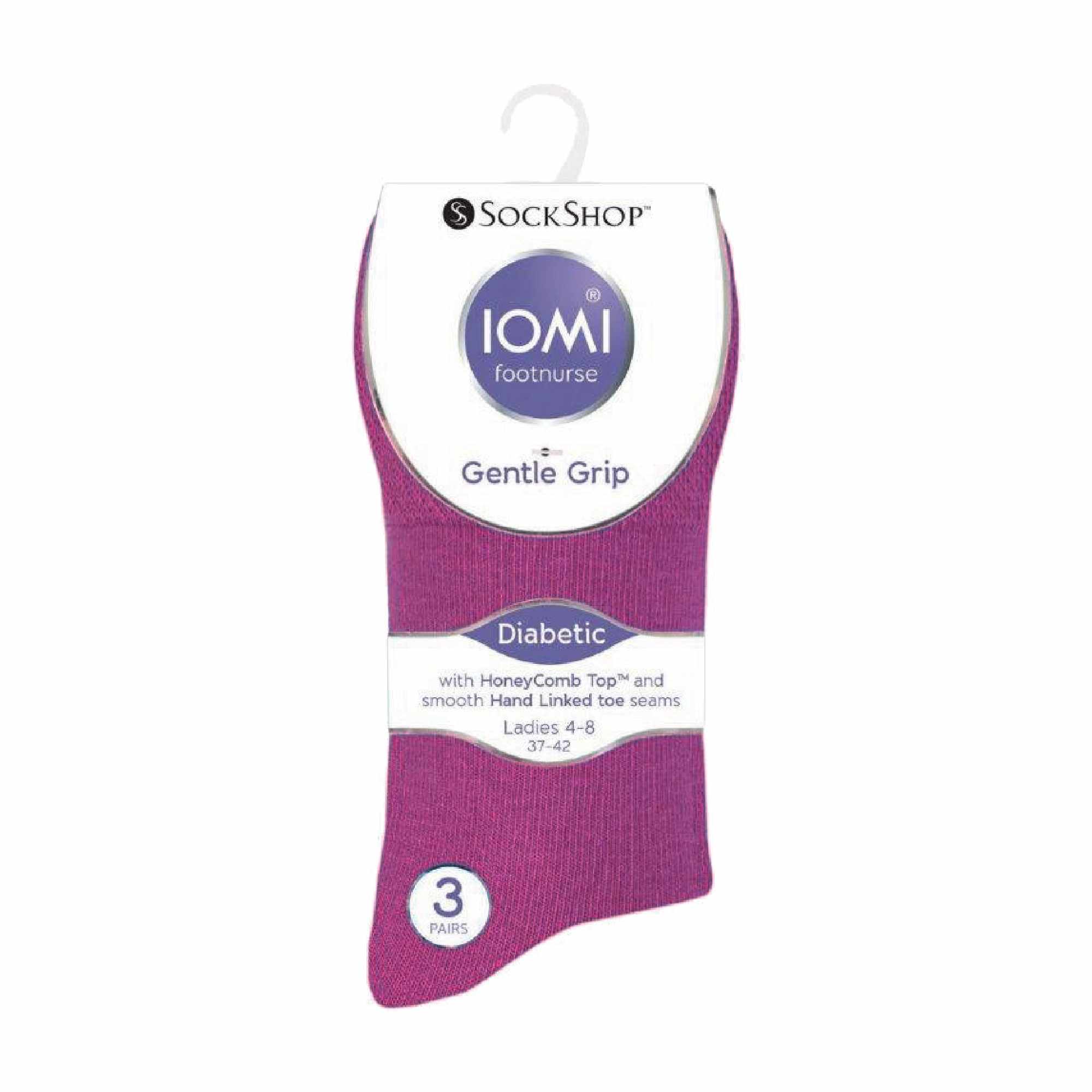 Purple 6 Pack Non Elastic Diabetic Socks, Image 5 of 5