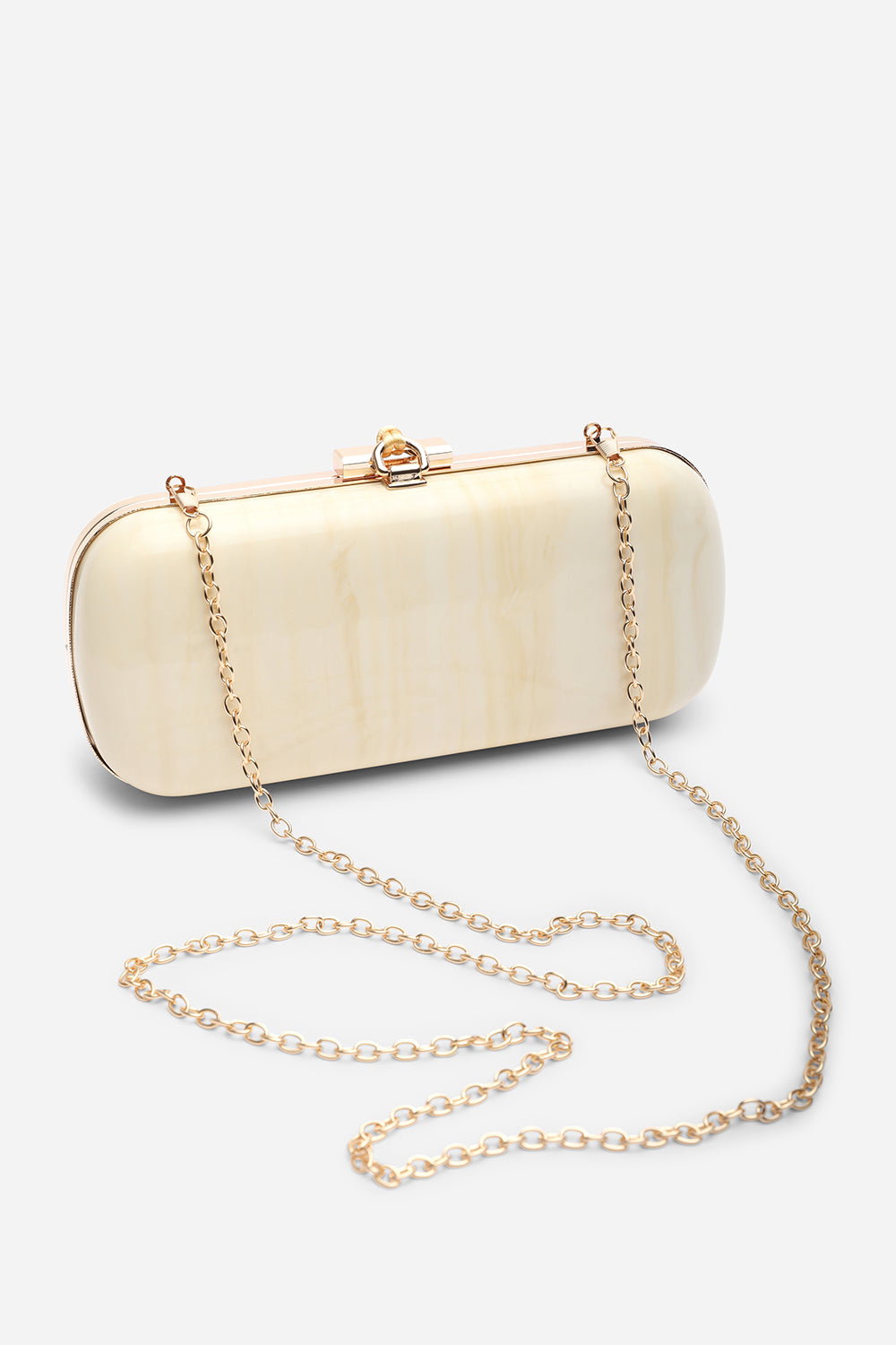 White Falcon Marble Finish Tassel Clutch Bag, Image 6 of 8
