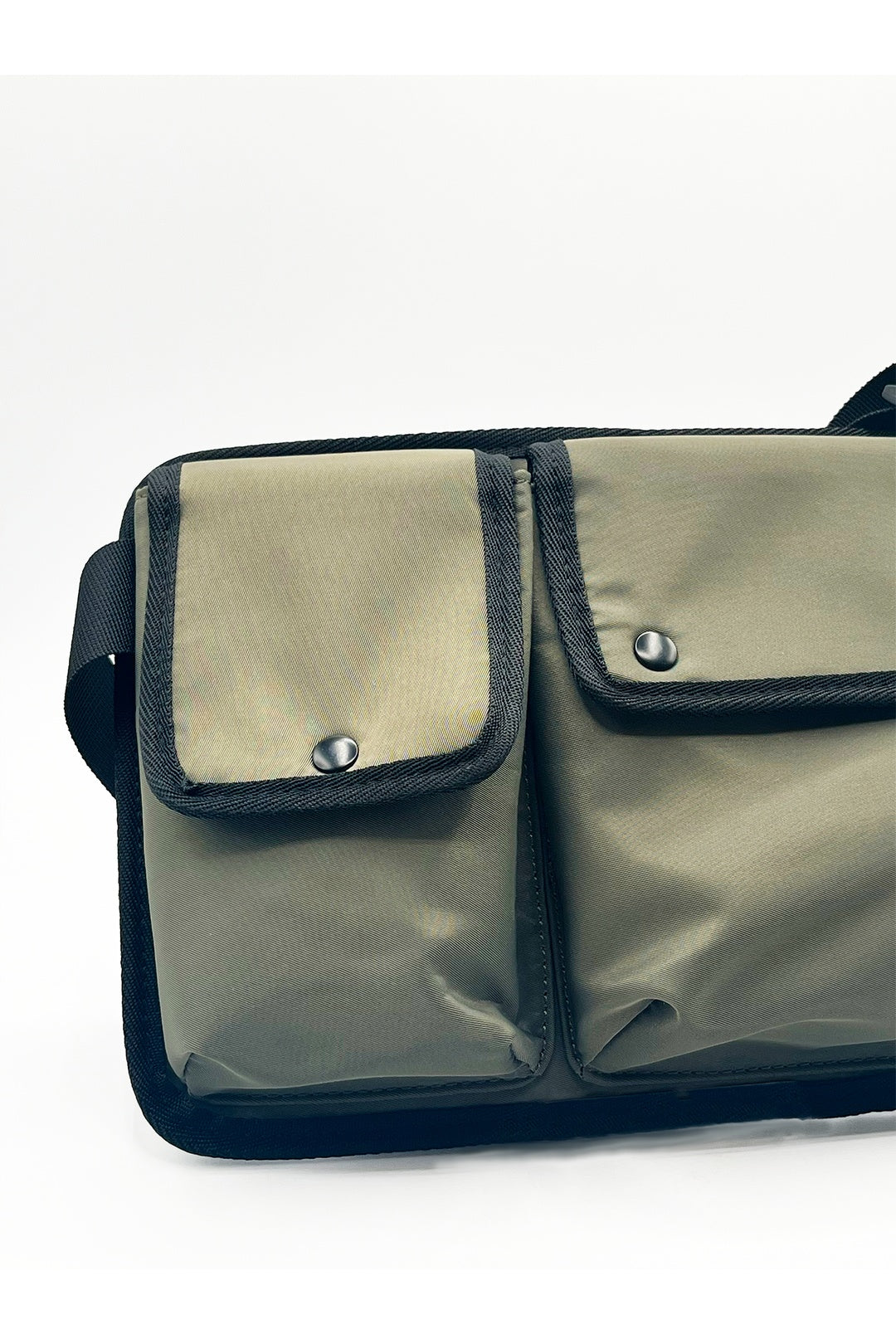 Olive Nylon Chest Bag in Moss, Image 3 of 5