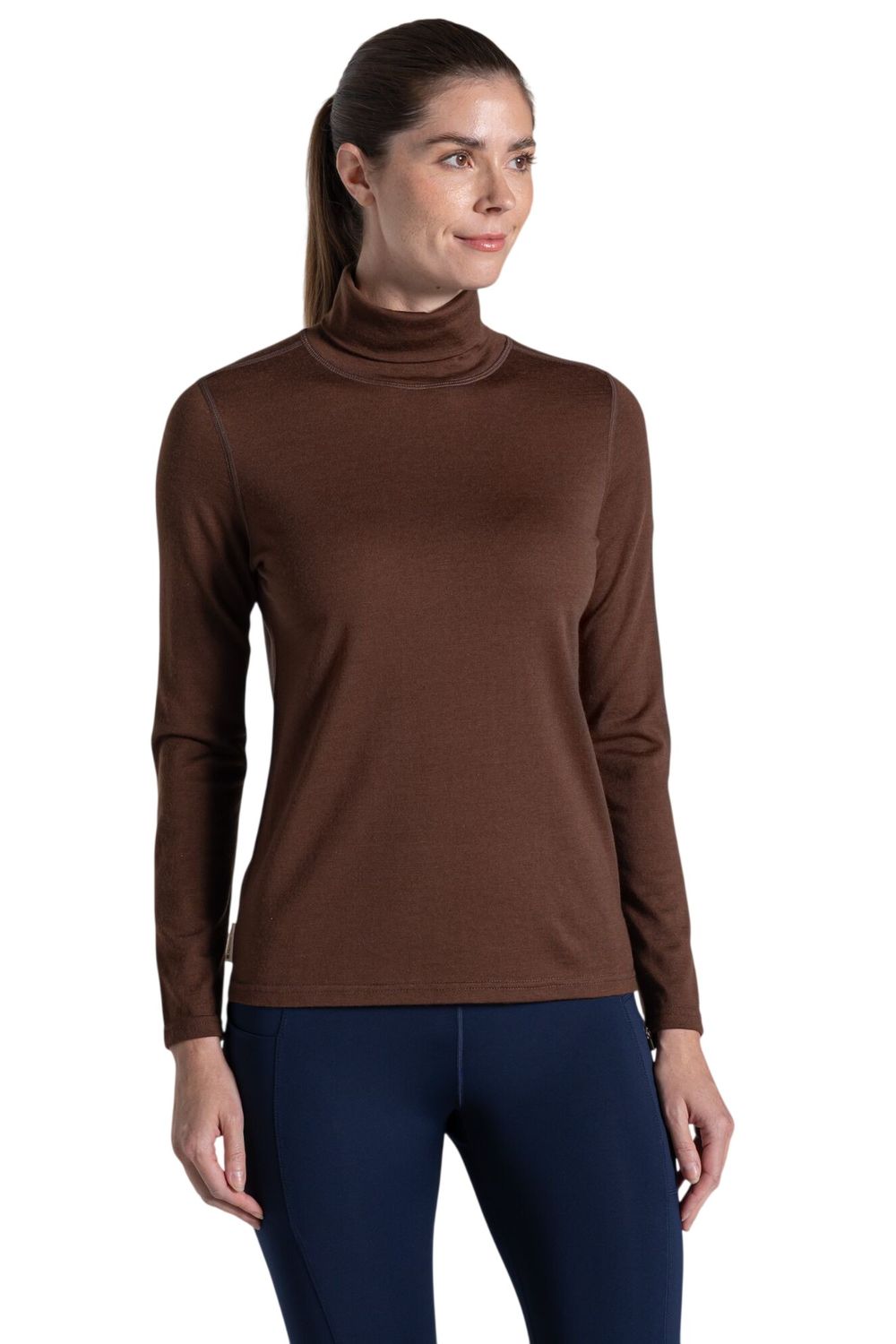Chocolate Charadrion Merino Wool Long Sleeved TShirt, Image 3 of 4