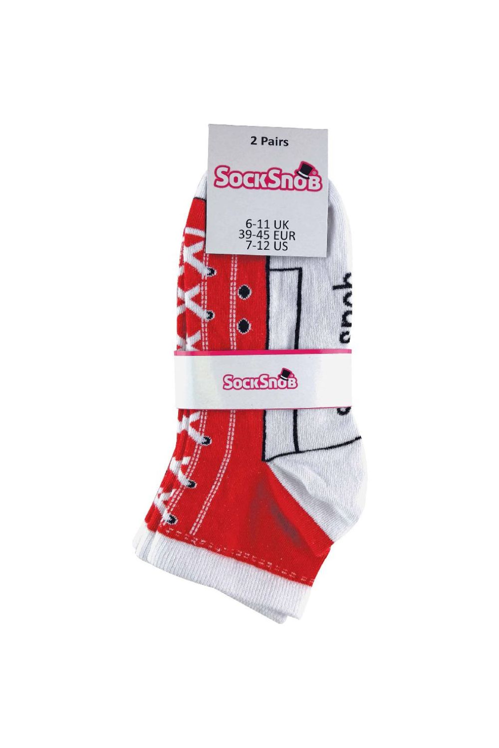 Red 2 Pack Cotton Socks That Look Like Shoes, Image 2 of 4