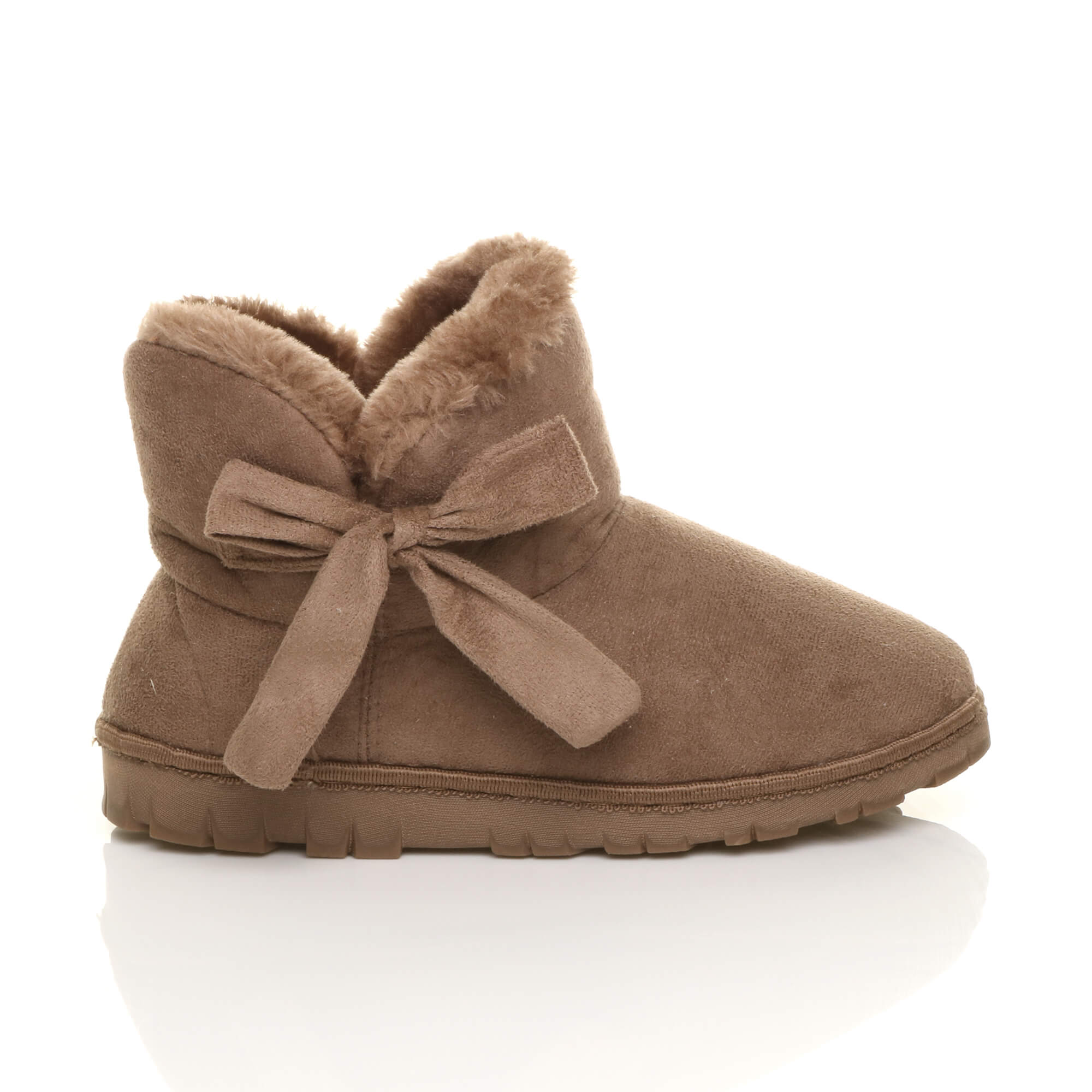 Mocha AJVANI Mocha Faux Fur Lined Ankle Boots Slippers, Image 2 of 6