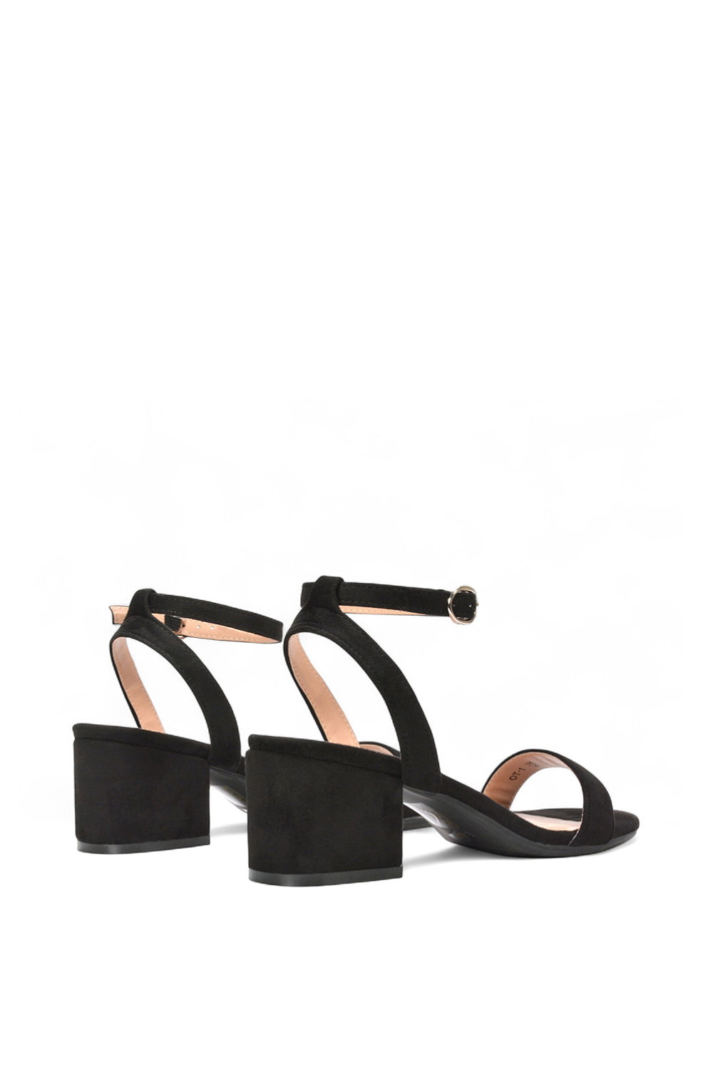 Black 'Gemma' Low Block Heel Open Toe Strappy Sandal Shoes, Image 3 of 5