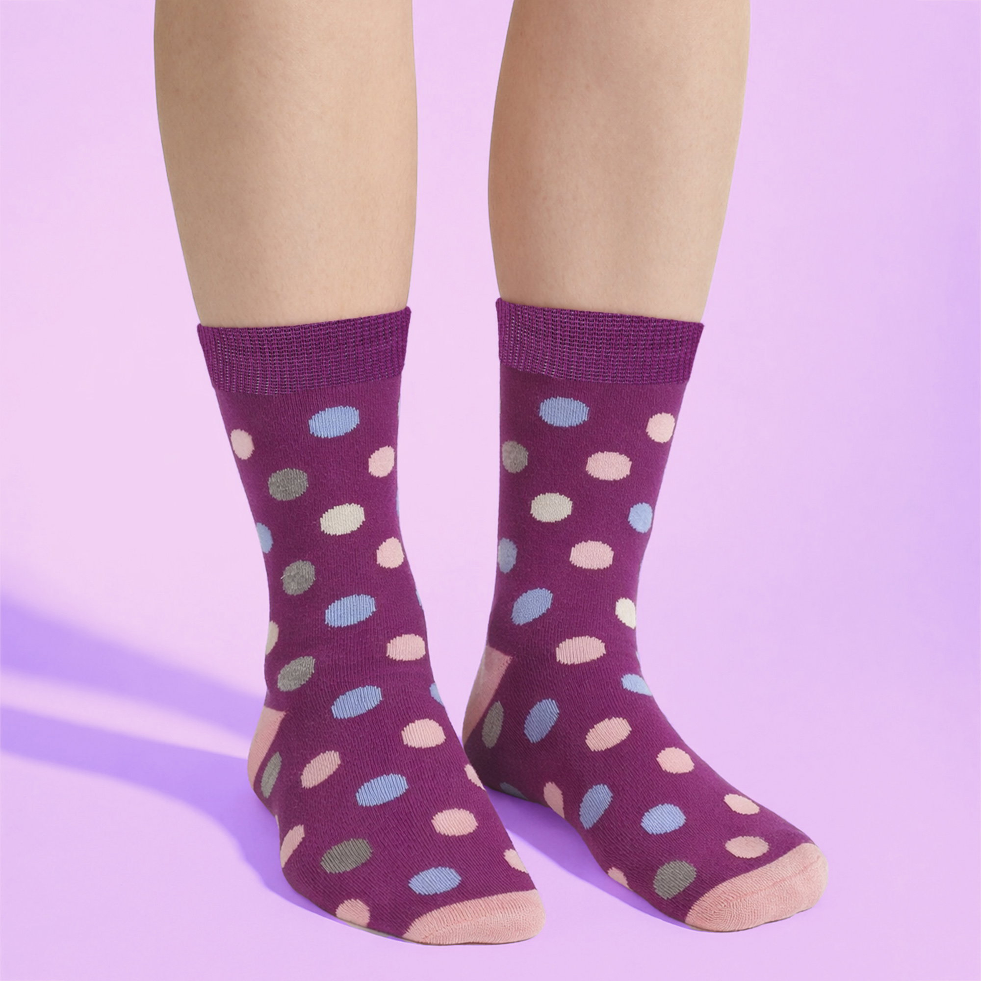 Multi 6 Pack Ladies Bamboo Socks Soft Breathable Patterned Everyday Socks, Image 3 of 3