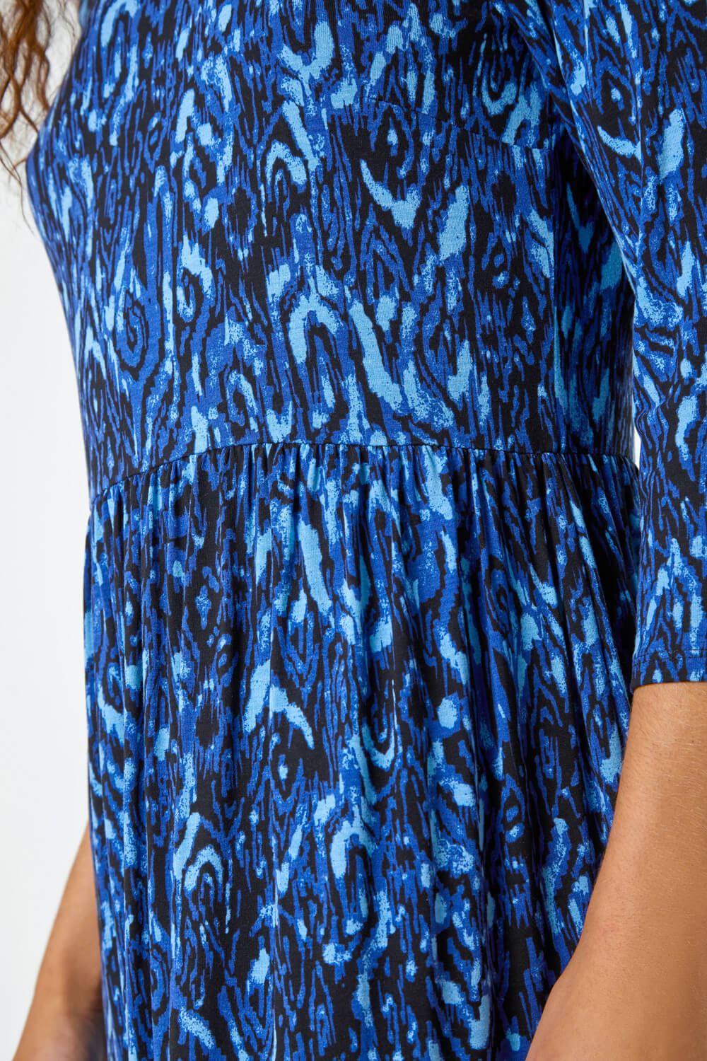 Royal Blue Aztec Print Stretch Midi Dress, Image 6 of 5