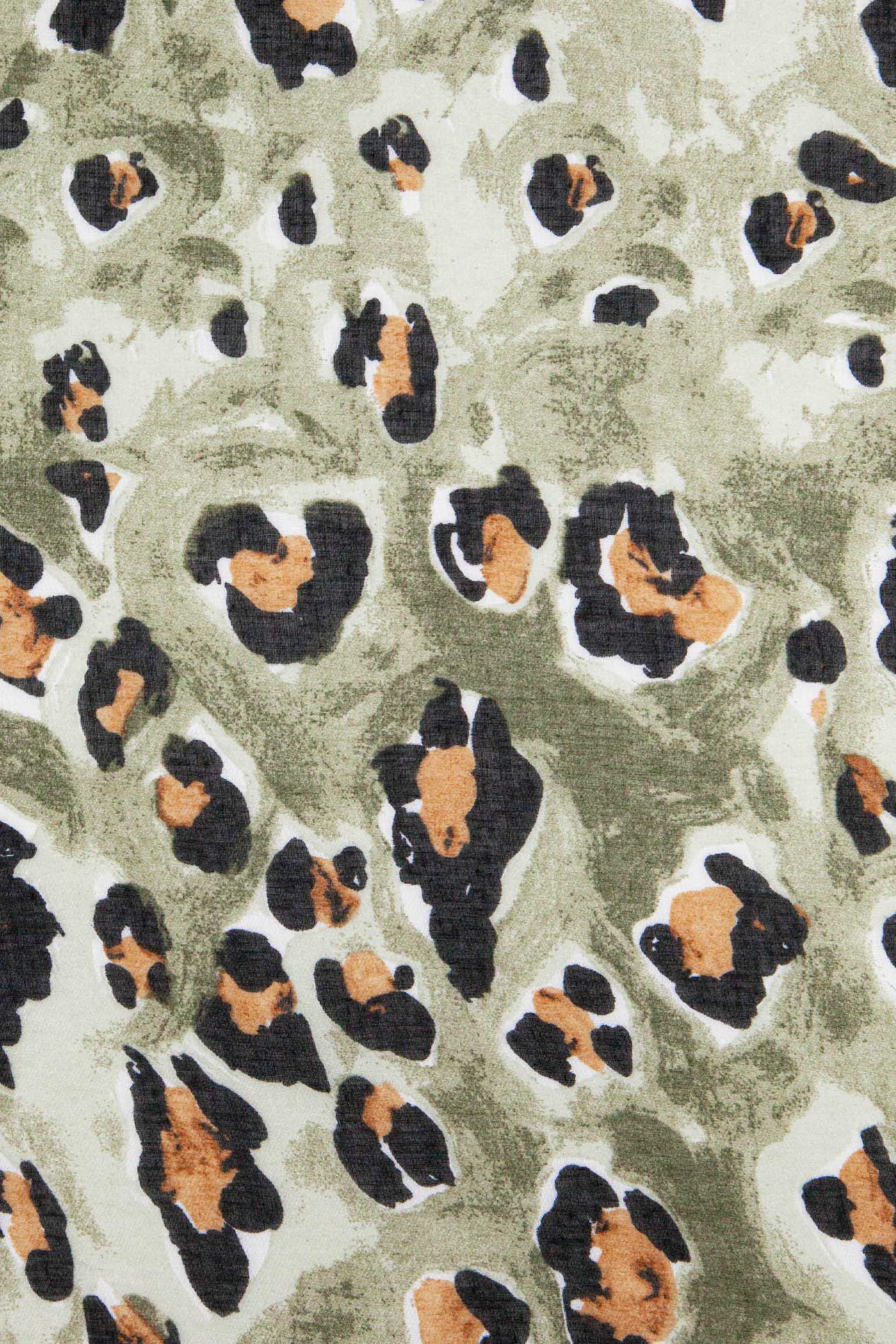 Khaki Bold Leopard Print Lightweight Scarf, Image 3 of 5