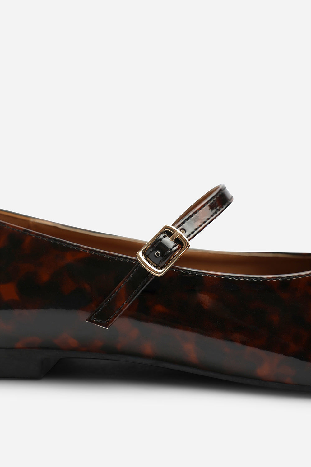 Tortoishell Novalee Pointed Toe Mary Jane Front Strap Ballet Flats, Image 6 of 7