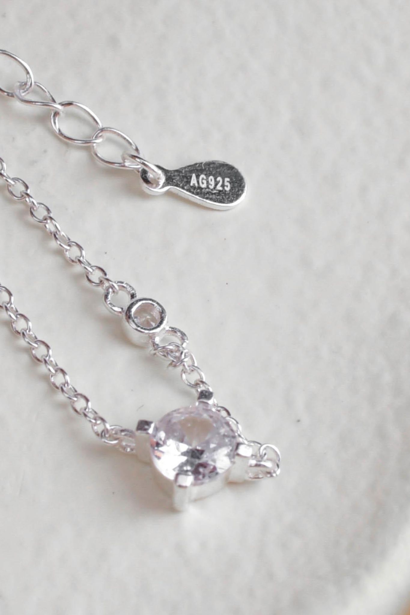Silver Sterling Silver Dainty Minimalist CZ Bracelet, Image 4 of 4