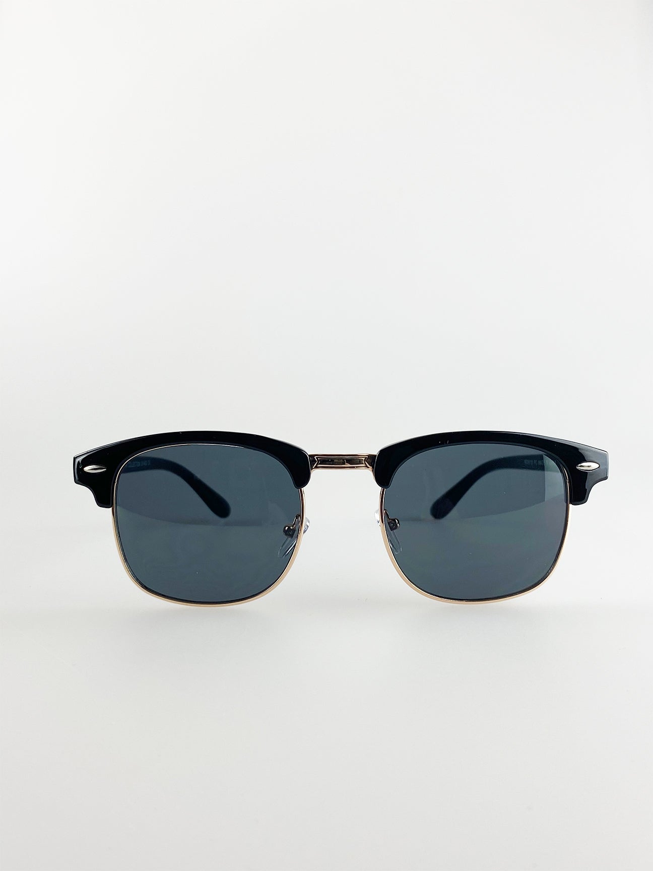Black Black Clubmaster Sunglasses With Black Lenses
