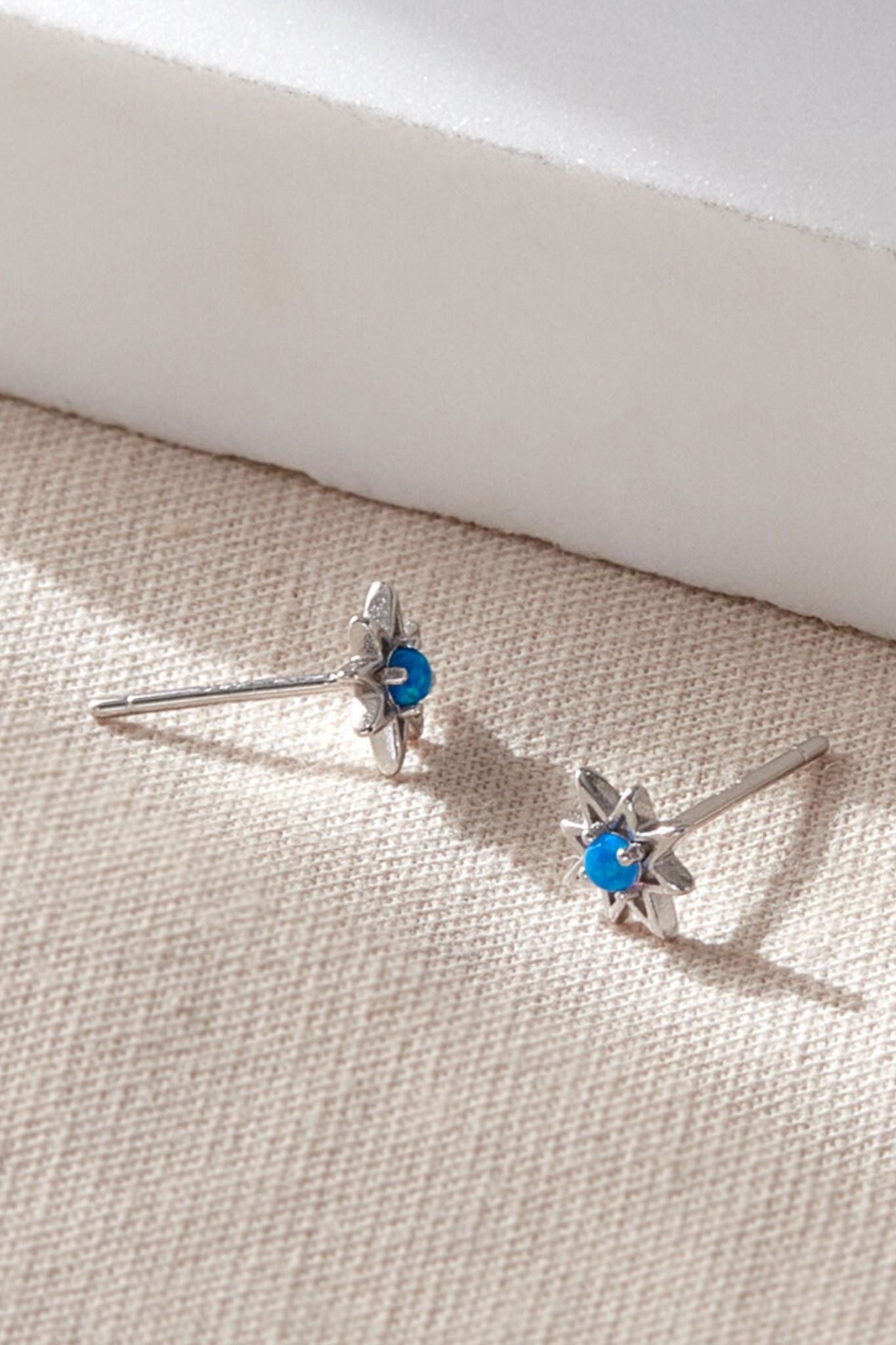Silver Mia Gioielli Silver Sterling Silver Opal Starburst Studs, Image 3 of 3