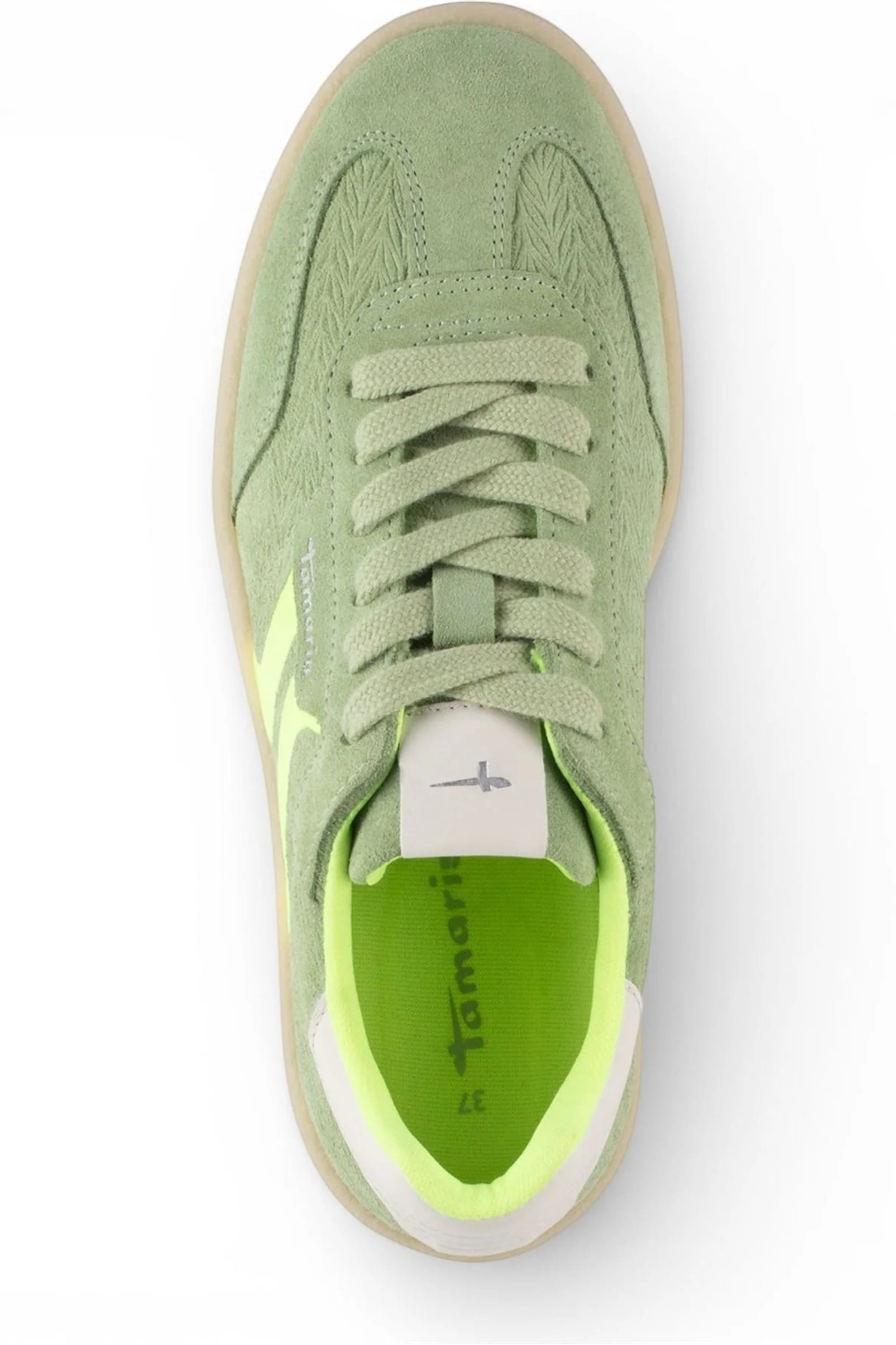 Green Tamaris Green Tamaris Womens Green Neon Stripe Sneaker, Image 7 of 8