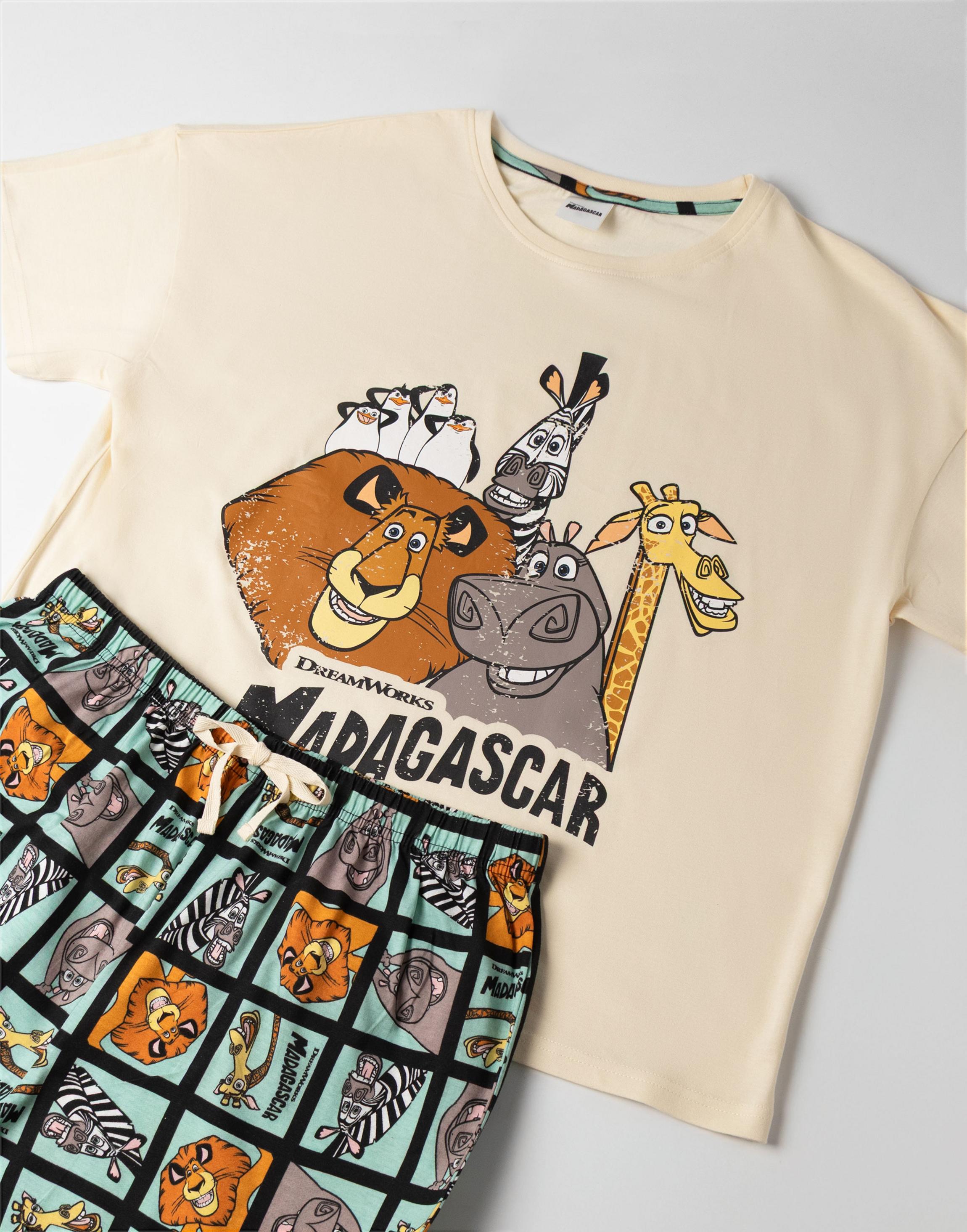 Beige Madagascar Character Small Pyjama Set, Image 5 of 6