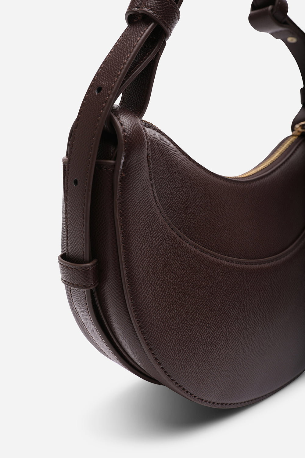 Dark Brown Envie Crescent Faux Leather Shoulder Bag, Image 5 of 6