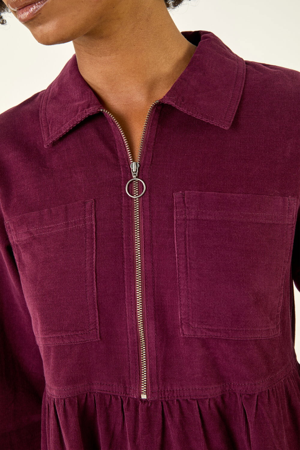 Port Corduroy Zip Detail Midi Dress, Image 6 of 5