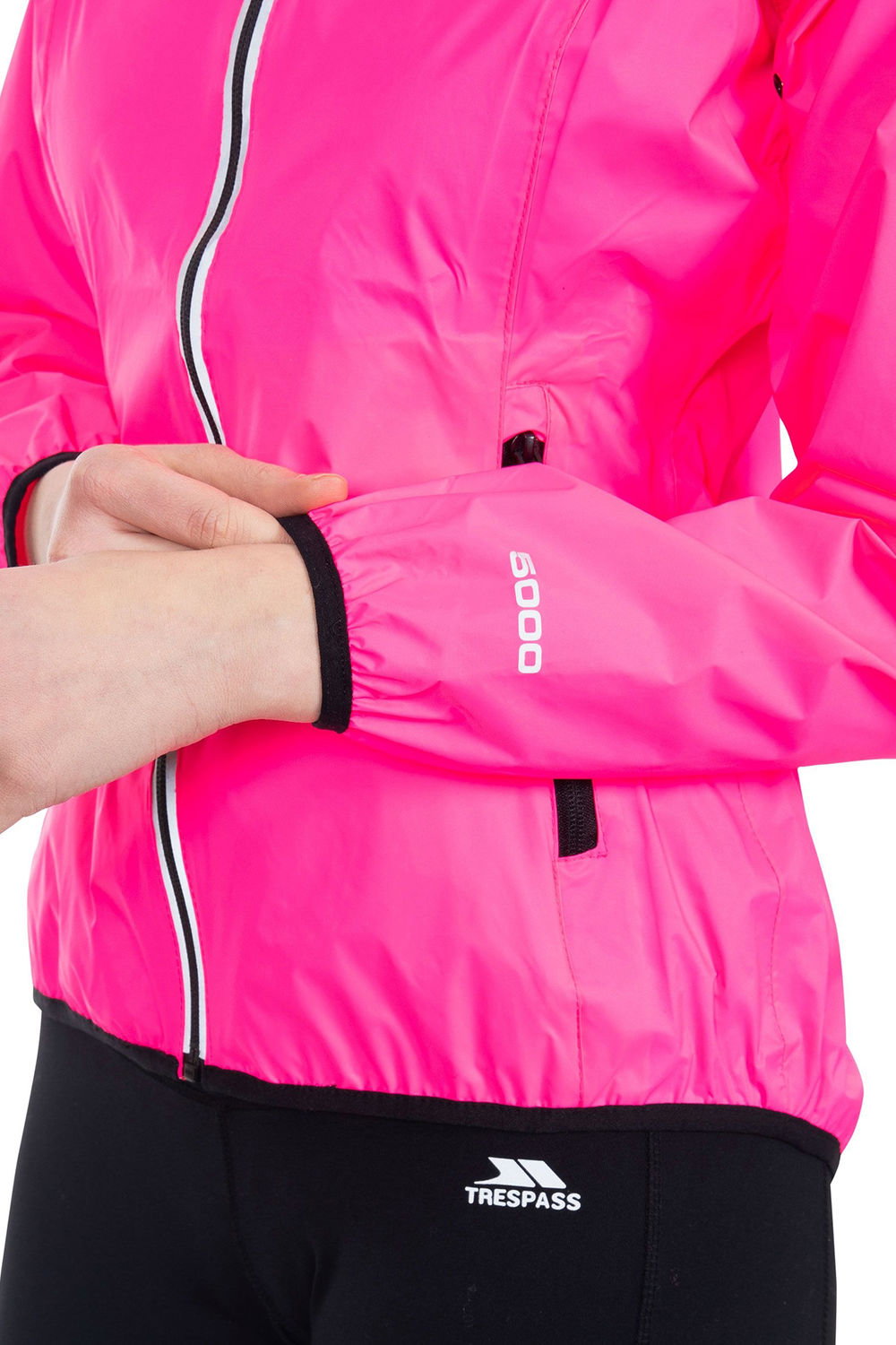 Pink Flourescent Trespass Pink Flourescent Beaming Packaway HiVis Jacket, Image 3 of 8