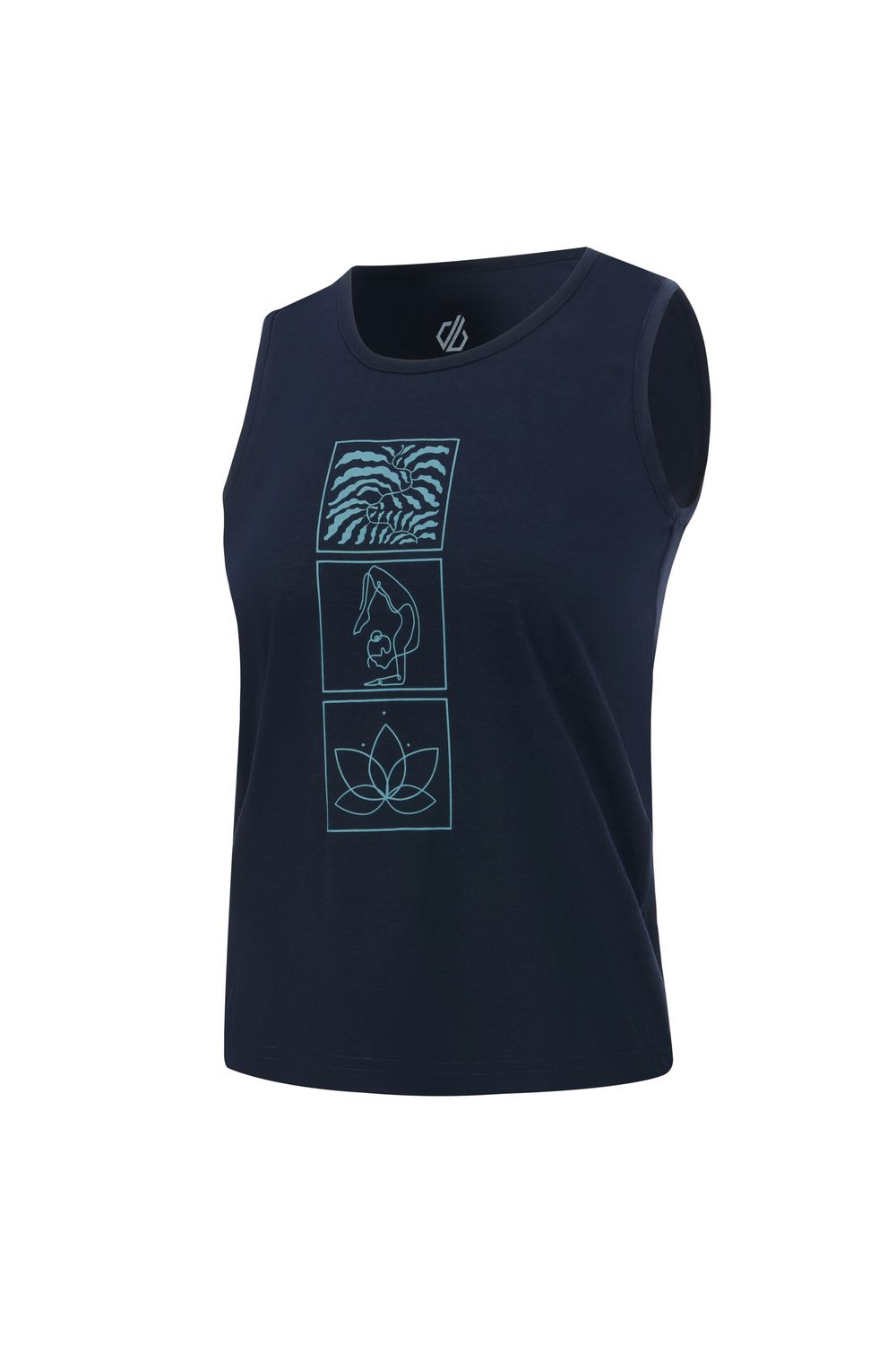 Navy Harmonic Mandala Lotus Bamboo Vest Top, Image 3 of 3