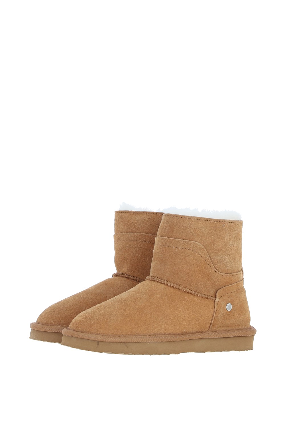 Tan 'Lottie' Suede Leather Boots with Sheepskin Lining, Image 2 of 4