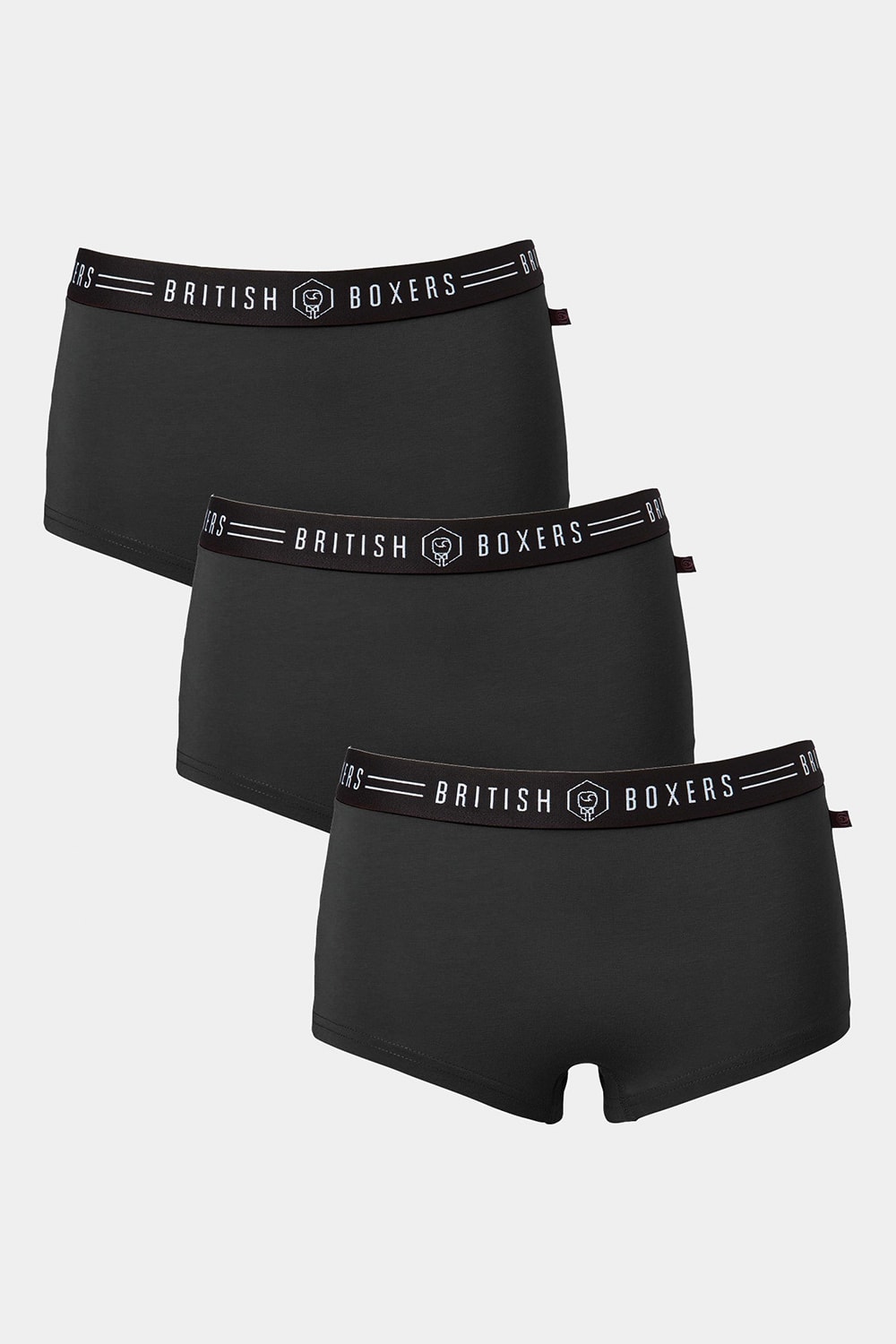 Black Pack Of Three "Kohl Black" Cotton Hipster Boxer Briefs
