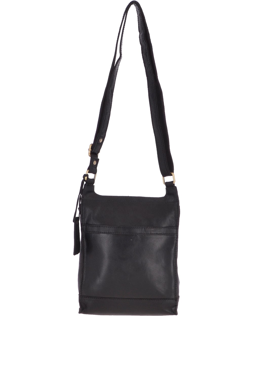 Black Vintage Small Leather Travel Shoulder Bag, Image 4 of 4