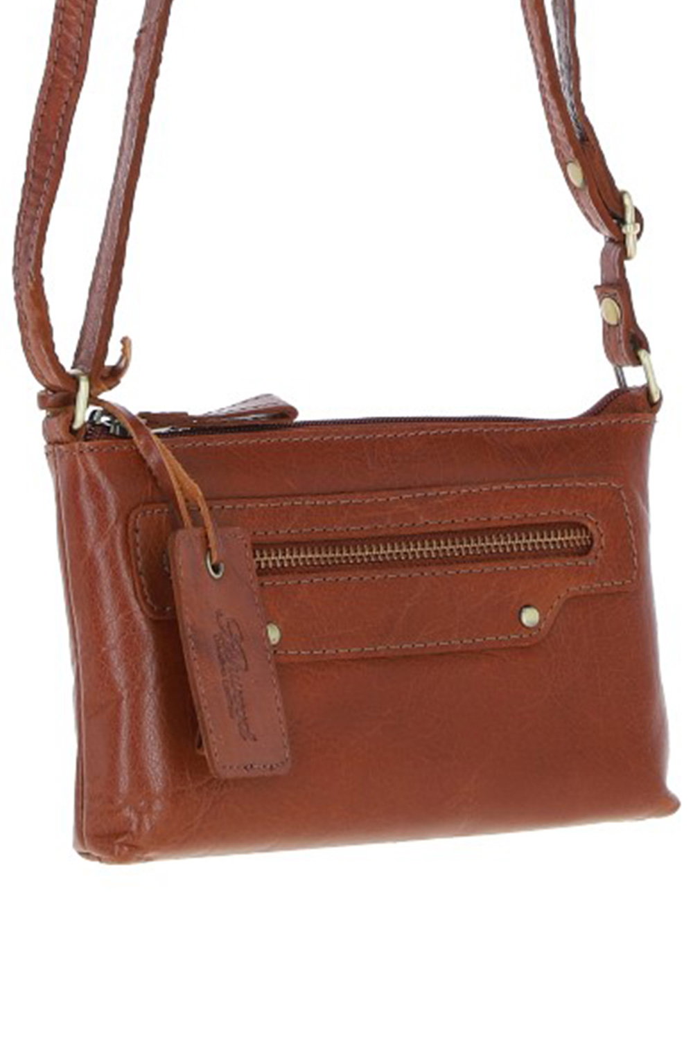 Tan Ashwood Leather Tan Genuine Leather Crossbody Bag, Image 3 of 6