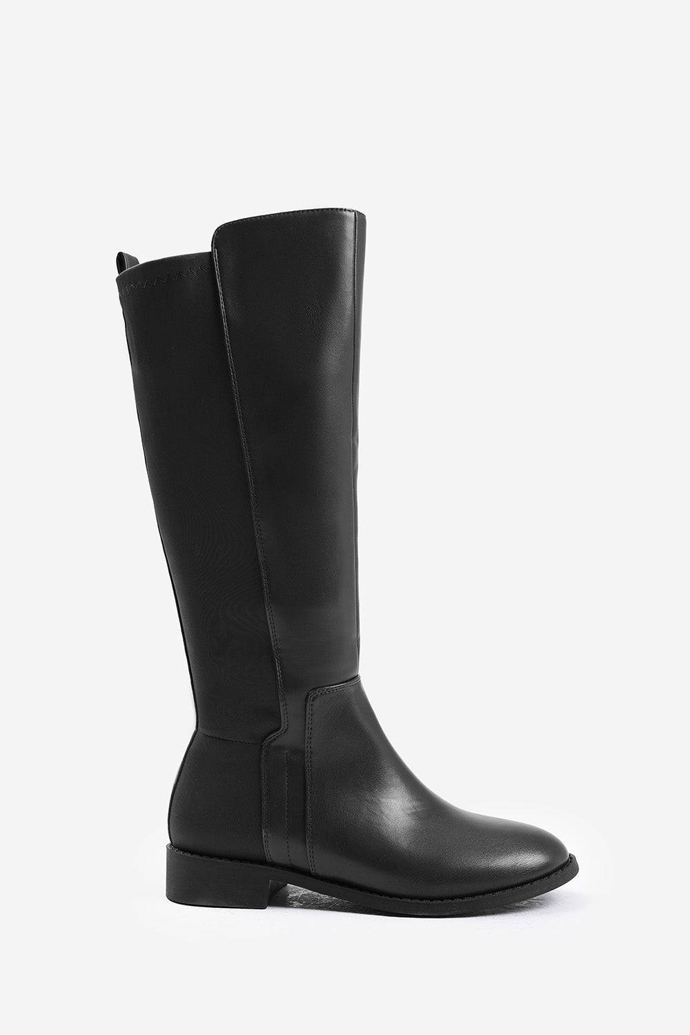 Black 'Parker' Stretch Wide Calf Knee High Boots, Image 2 of 4
